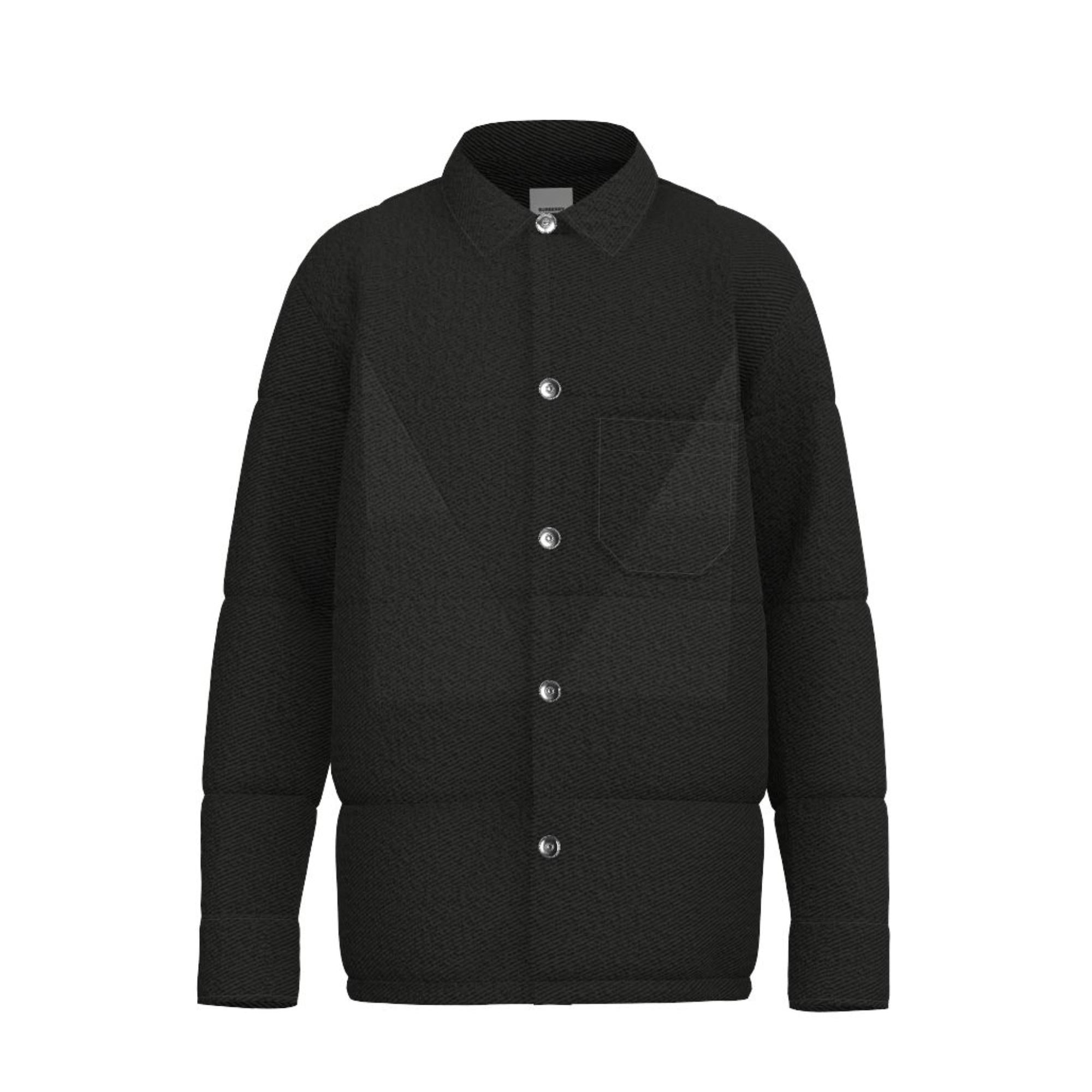 지오메트릭 패널 울 캐시미어 나일론 오버셔츠