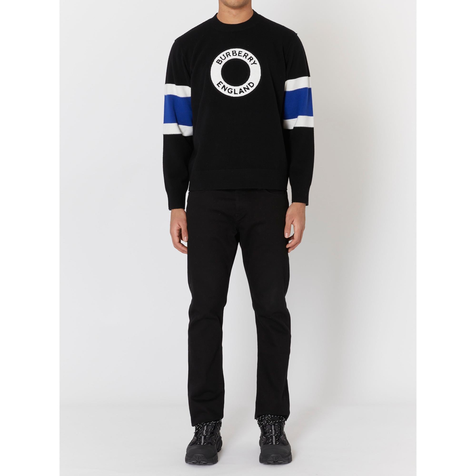 로고 그래픽 아플리케 울 캐시미어 스웨터