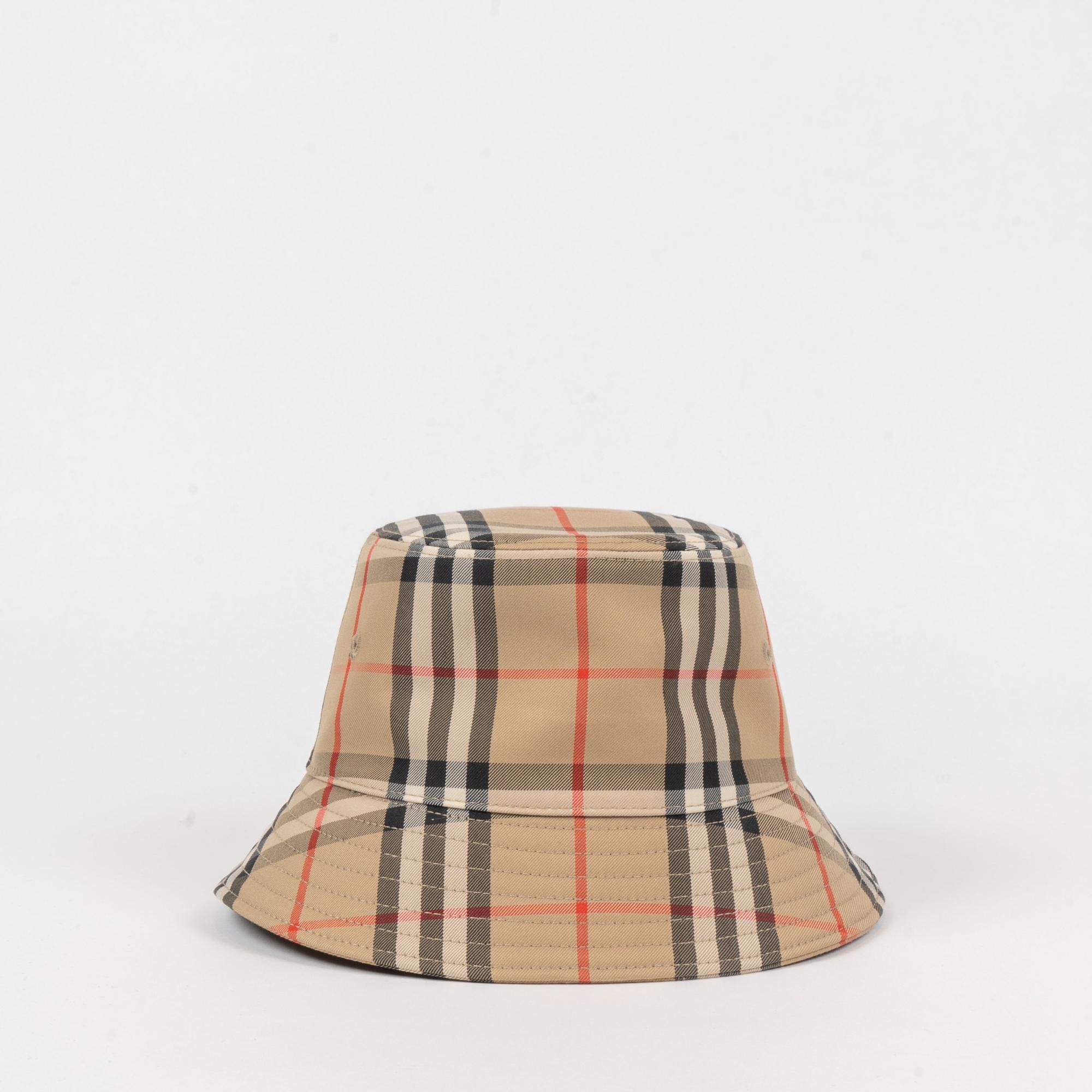 빈티지 체크 트윌 버킷 햇
