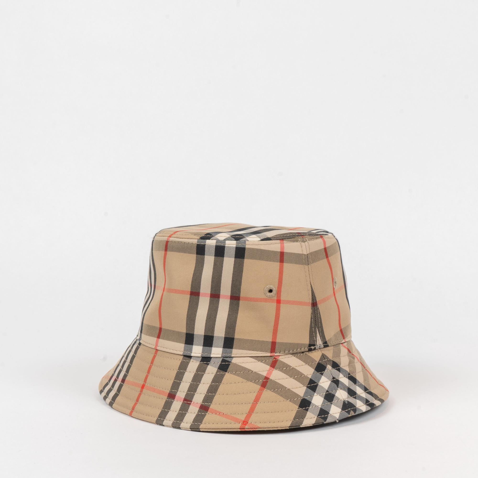 빈티지 체크 트윌 버킷 햇