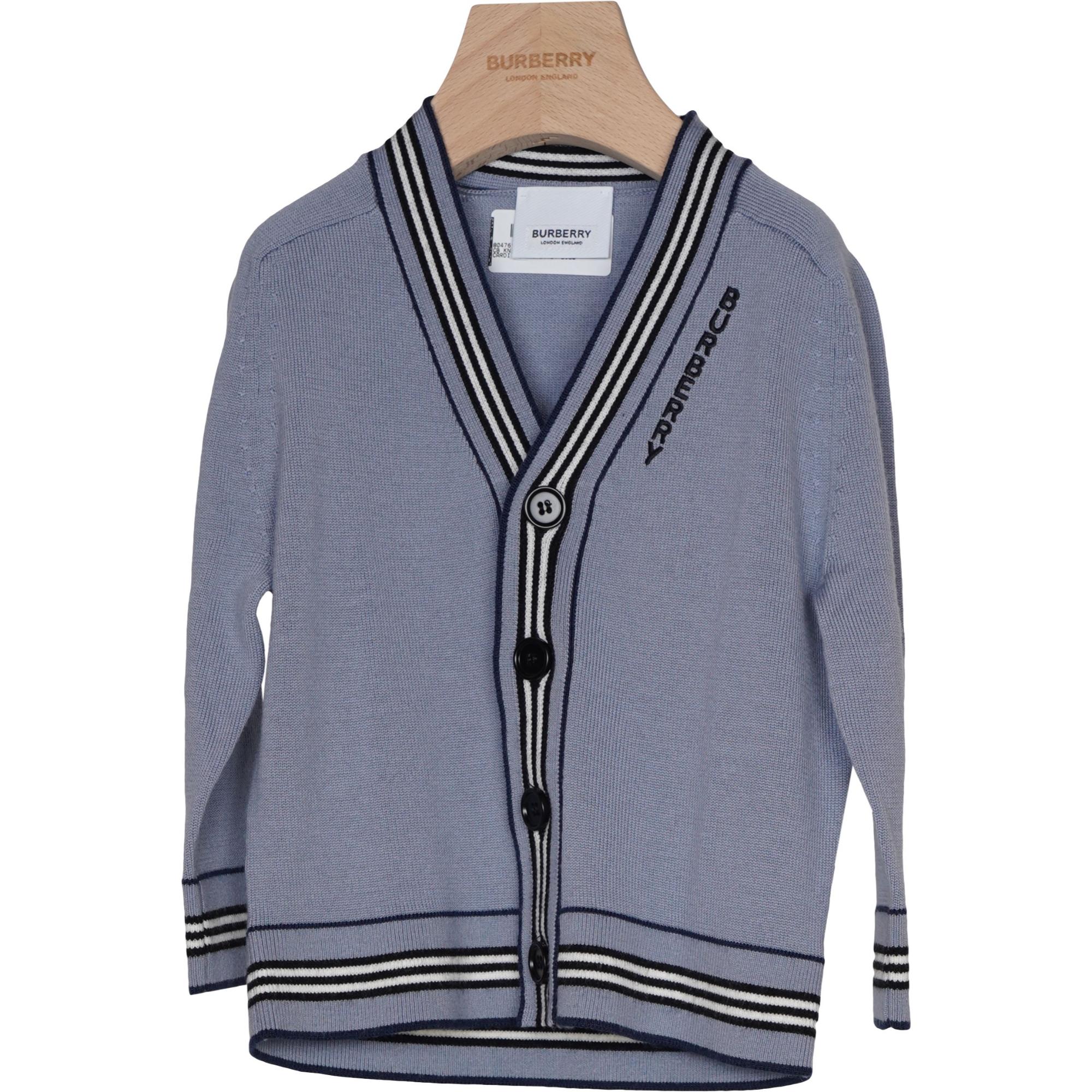 아이콘 스트라이프 트리밍 울 카디건