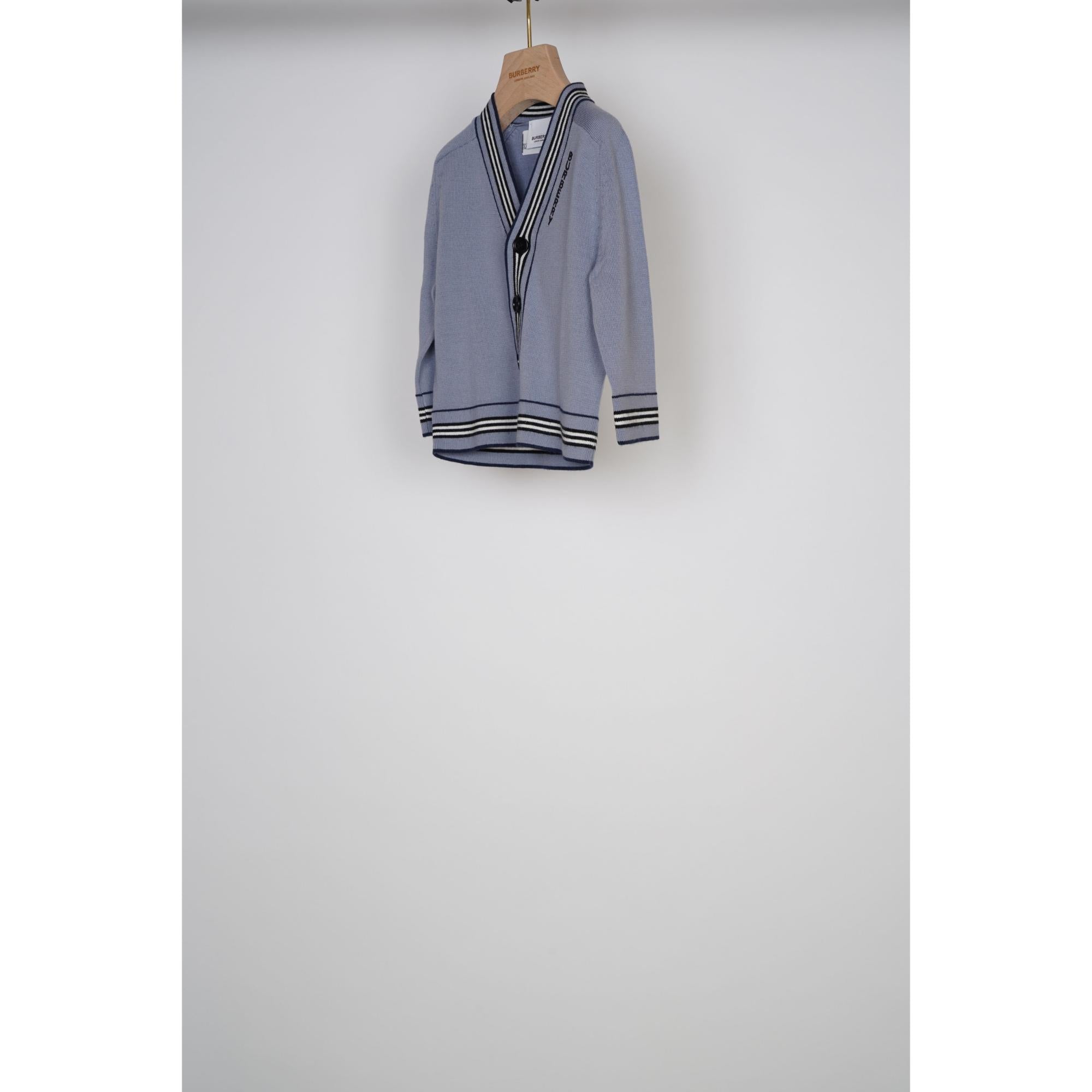 아이콘 스트라이프 트리밍 울 카디건