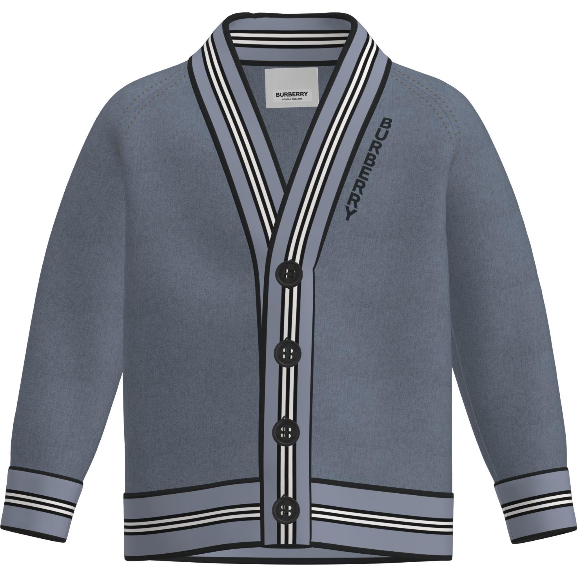 아이콘 스트라이프 트리밍 울 카디건