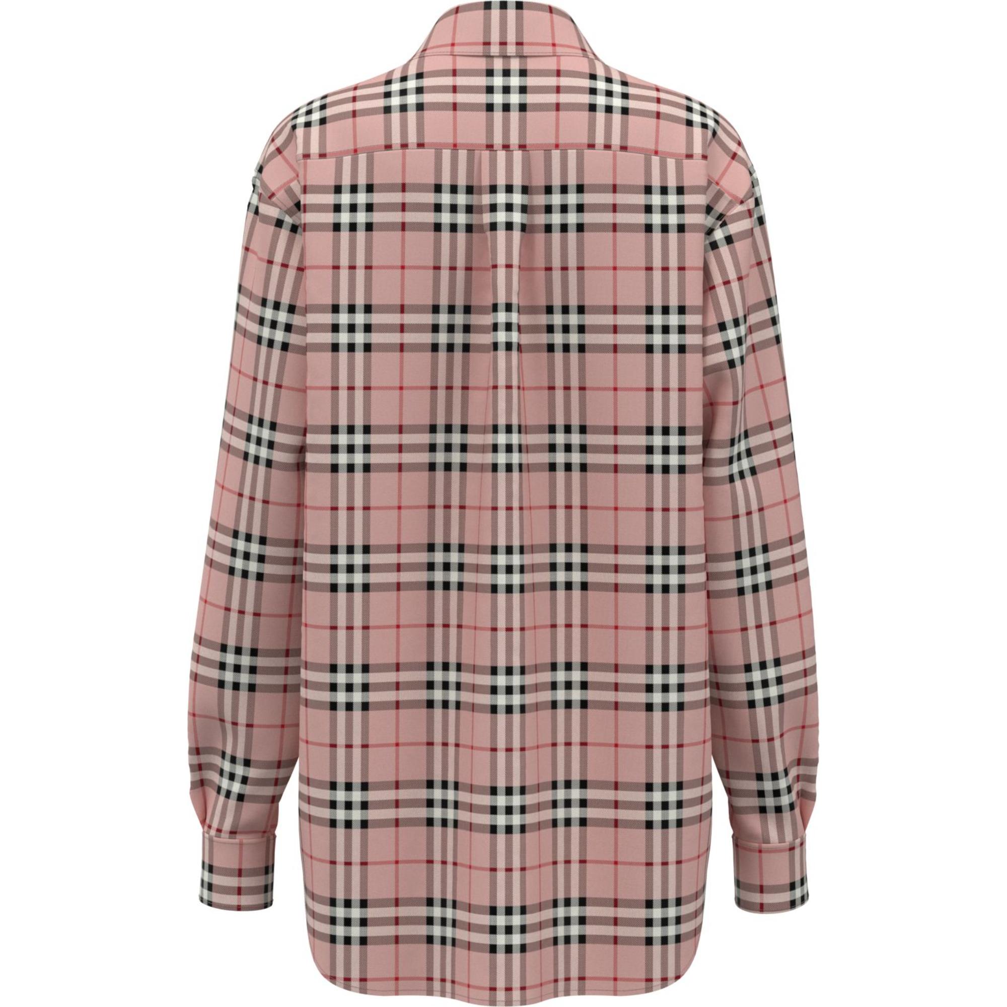 엠브로이더리 로고 체크 코튼 오버사이즈 셔츠