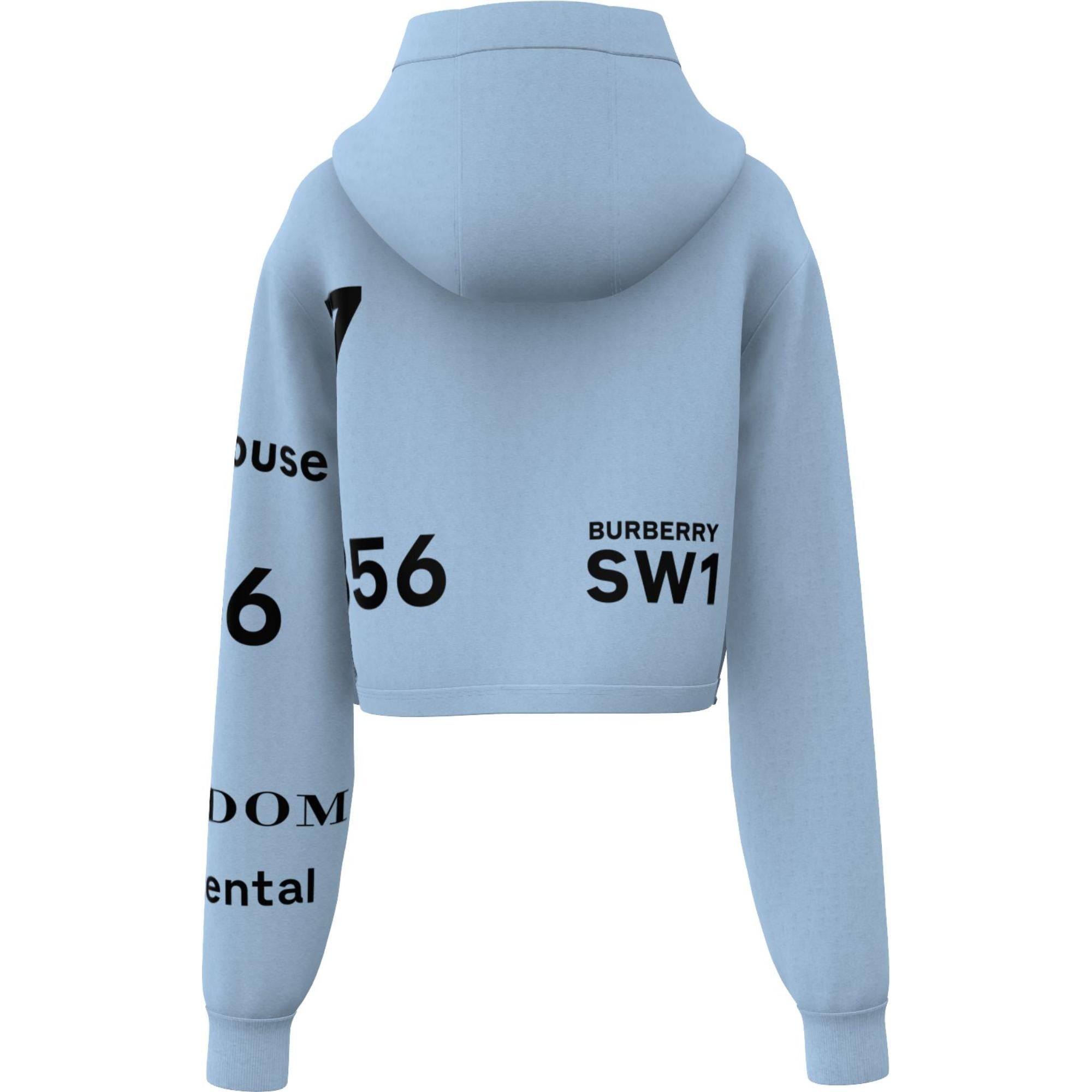 호스페리 프린트 코튼 크롭 후디