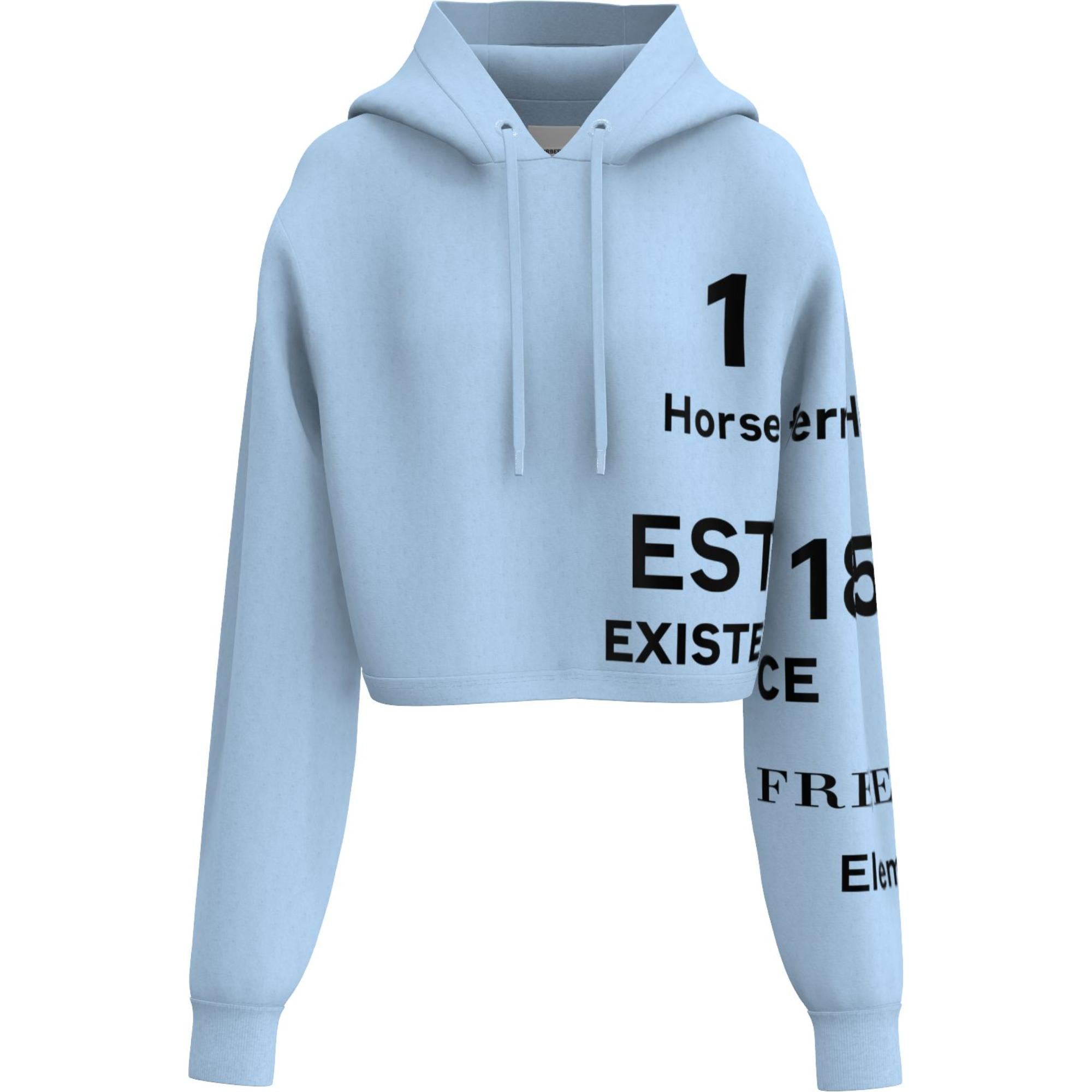 호스페리 프린트 코튼 크롭 후디