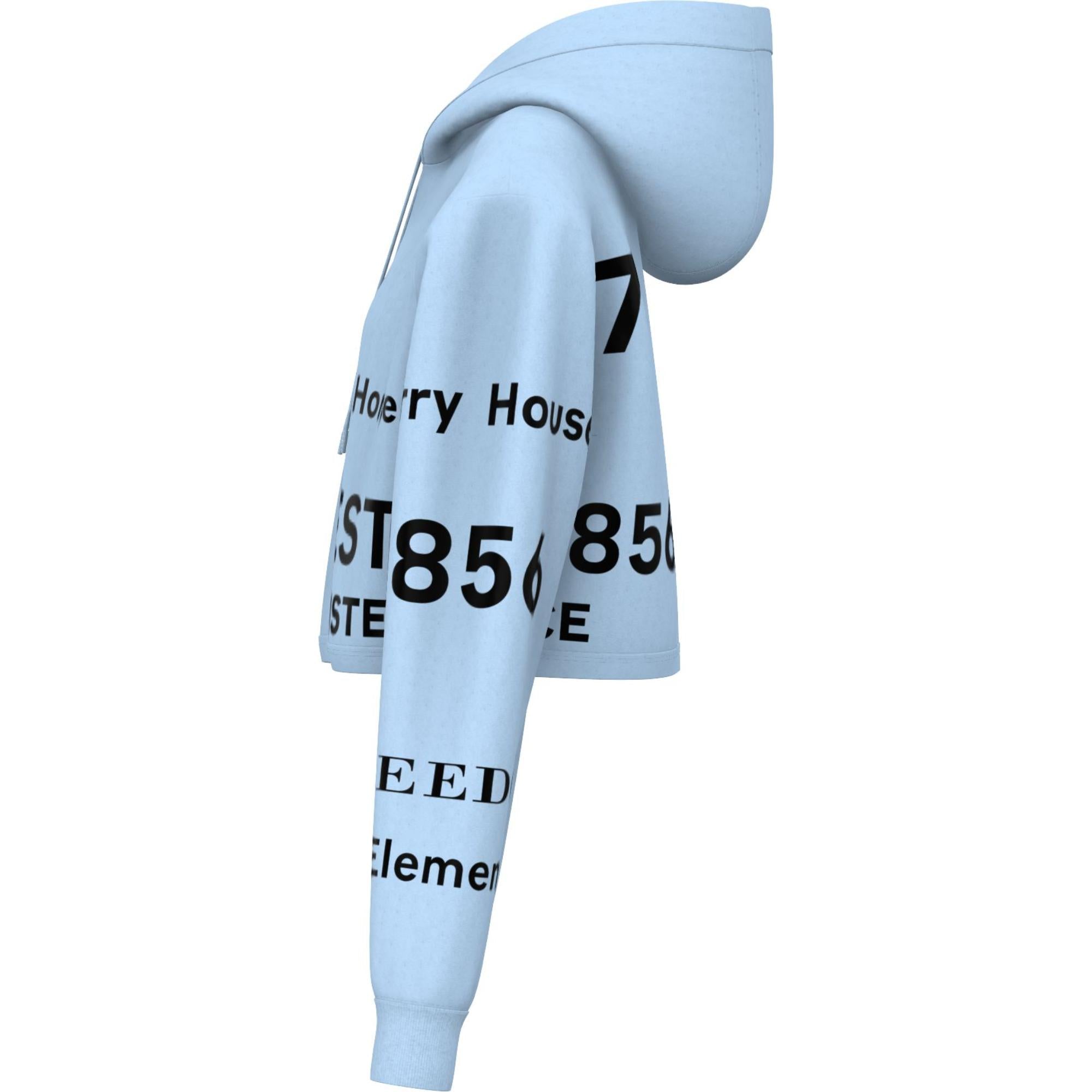 호스페리 프린트 코튼 크롭 후디