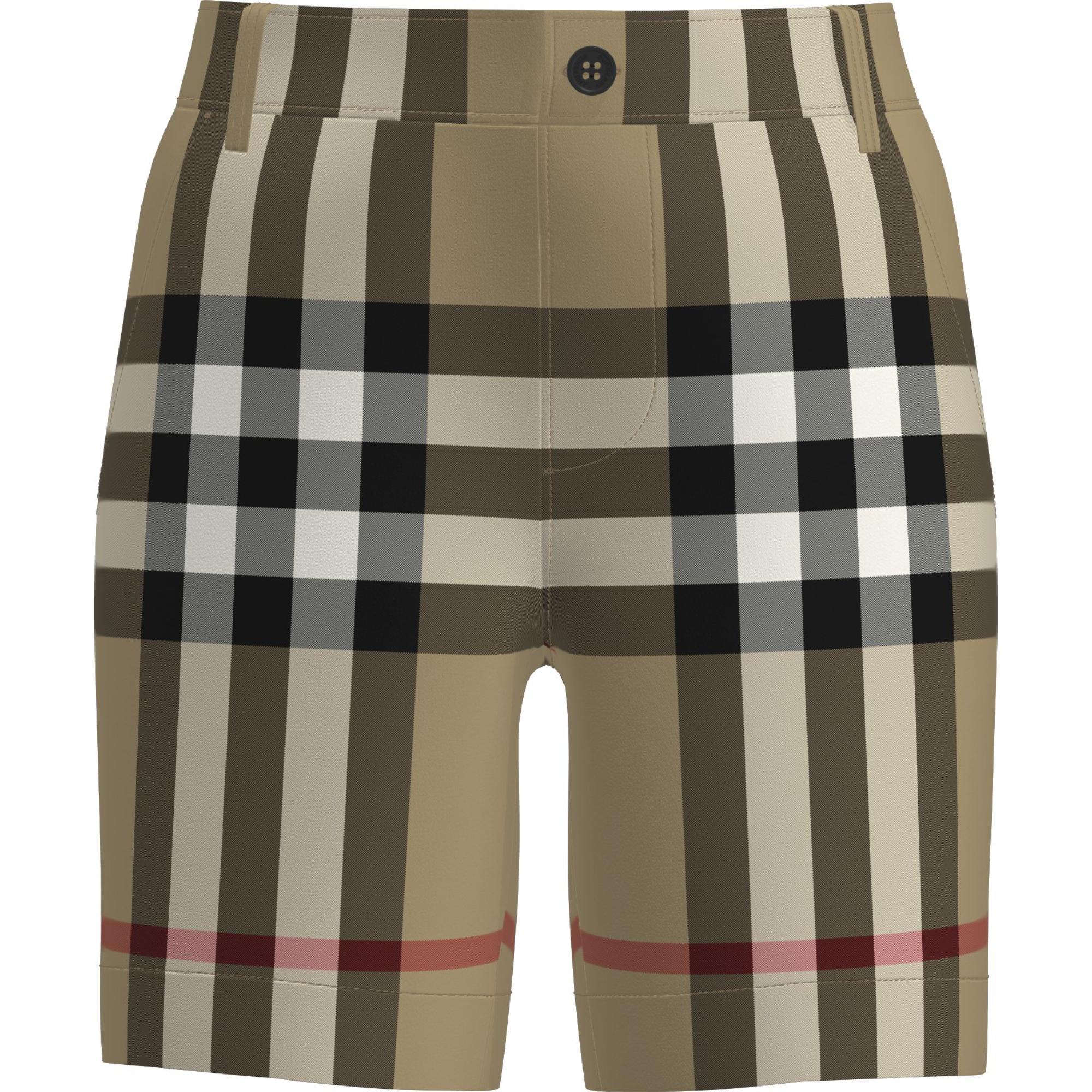 체크 스트레치 코튼 테일러드 쇼츠