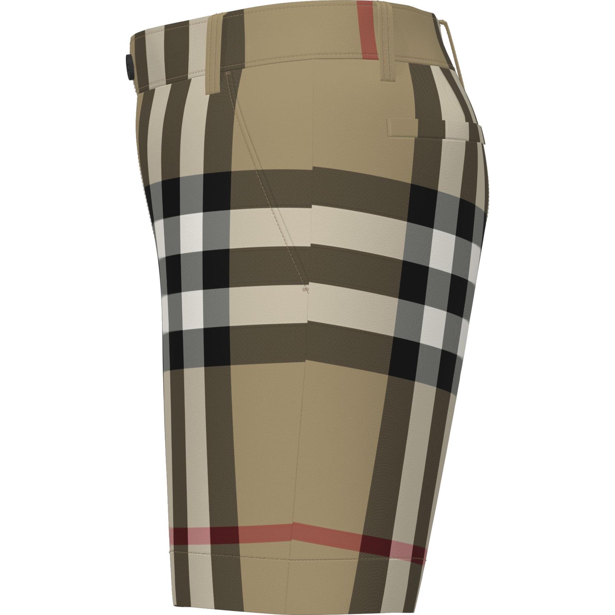 체크 스트레치 코튼 테일러드 쇼츠