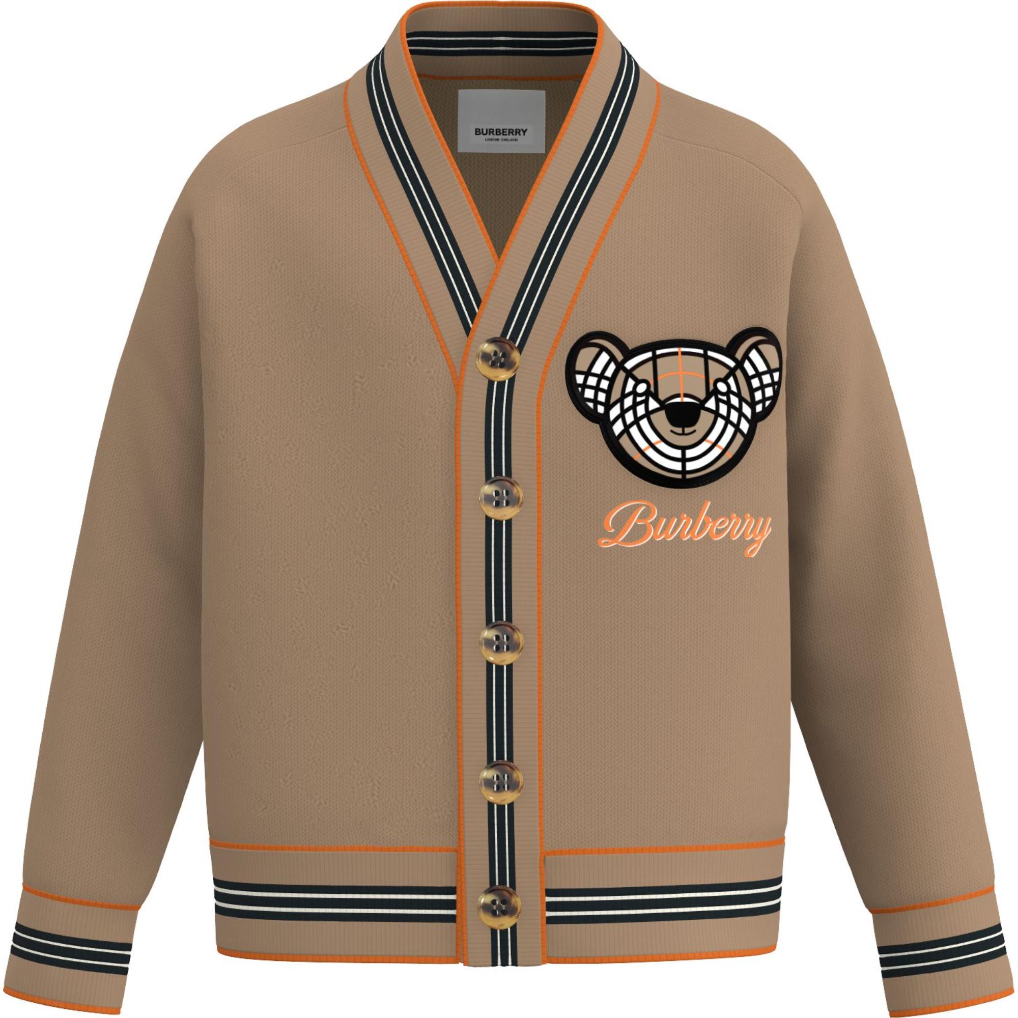 토마스 베어 모티프 코튼 캐시미어 블렌드 카디건