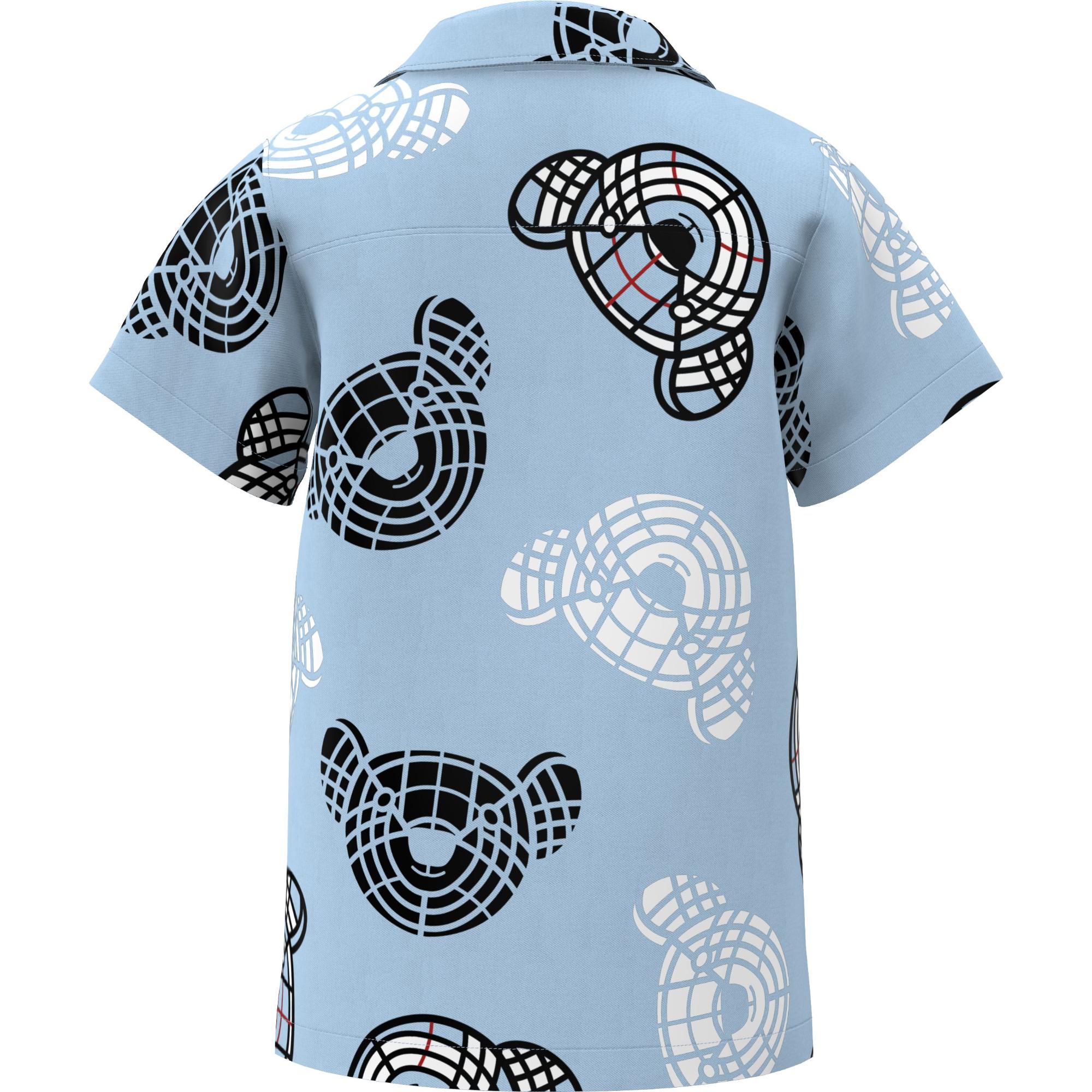 토마스 베어 프린트 스트레치 코튼 셔츠