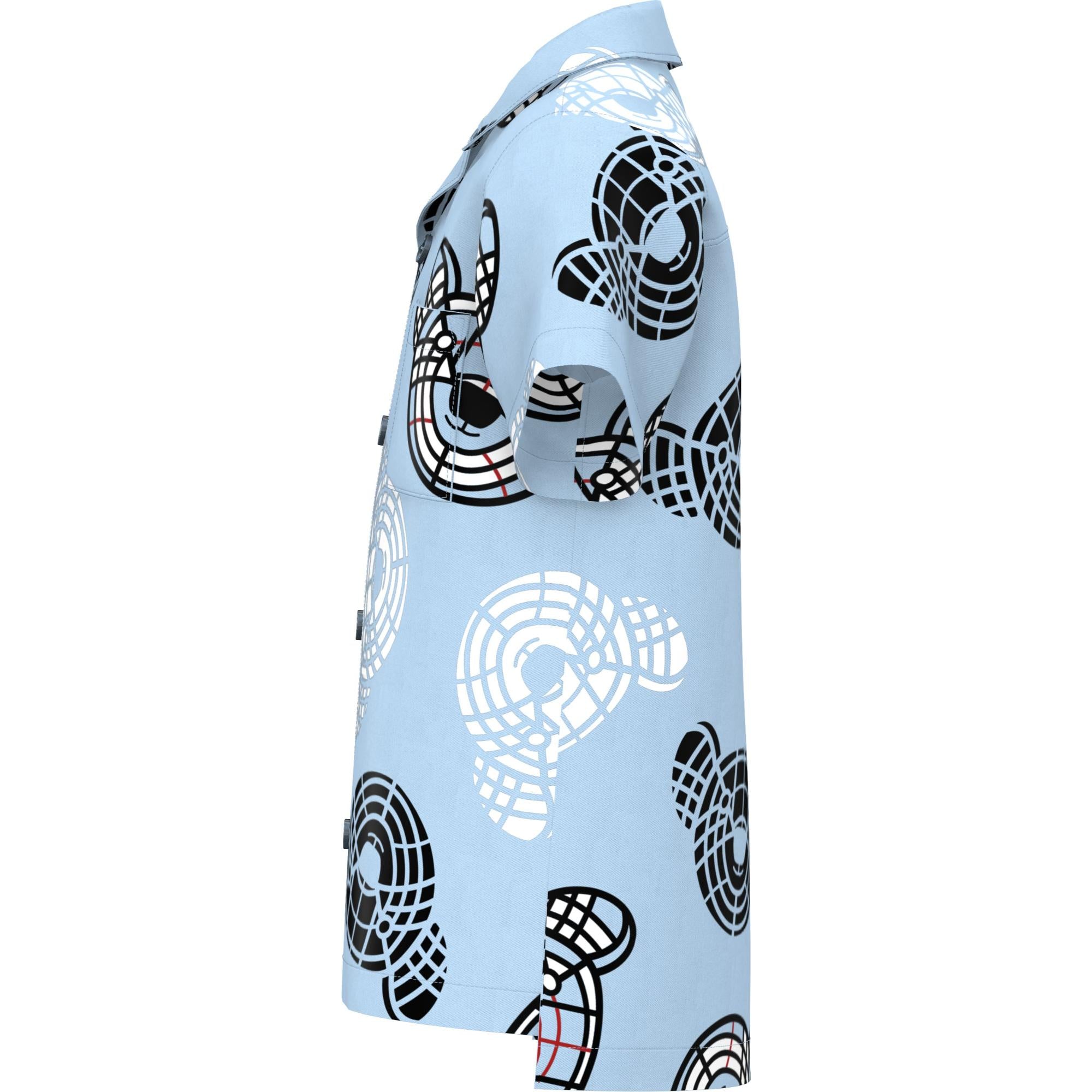 토마스 베어 프린트 스트레치 코튼 셔츠