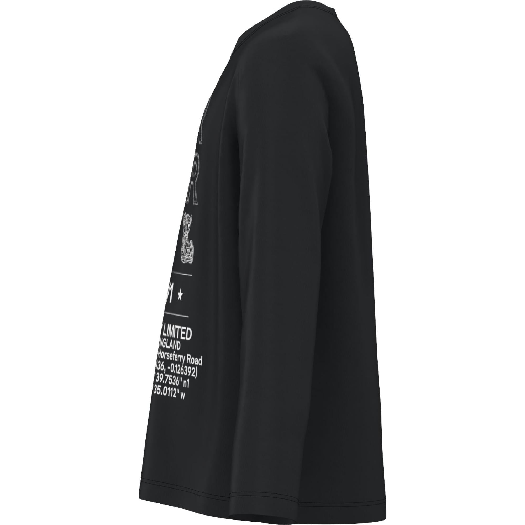 롱 슬리브 로고 스케치 프린트 코튼 톱