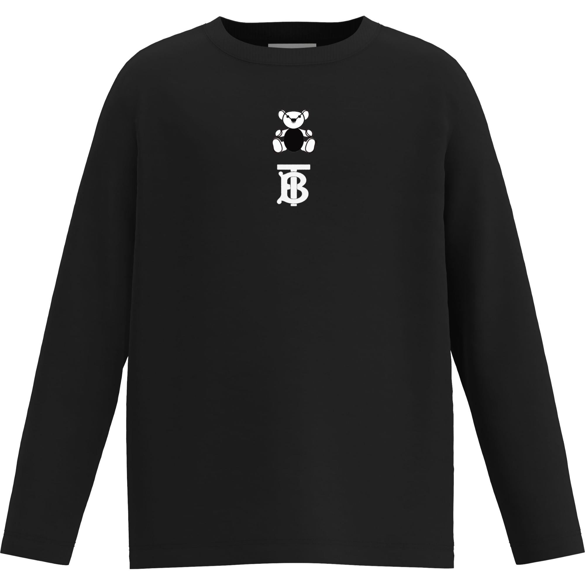 롱 슬리브 몽타주 프린트 코튼 톱