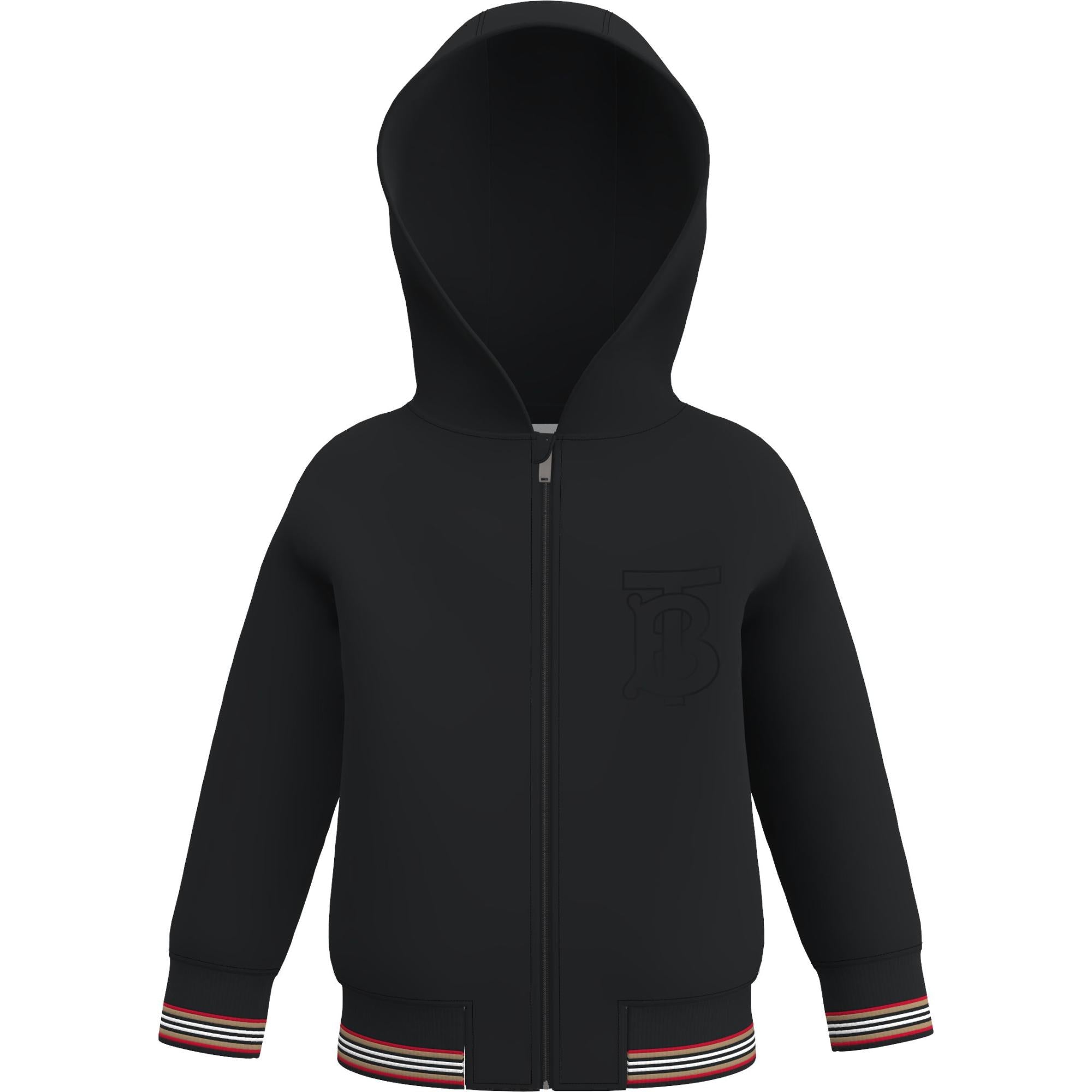 모노그램 모티프 코튼 후드 톱