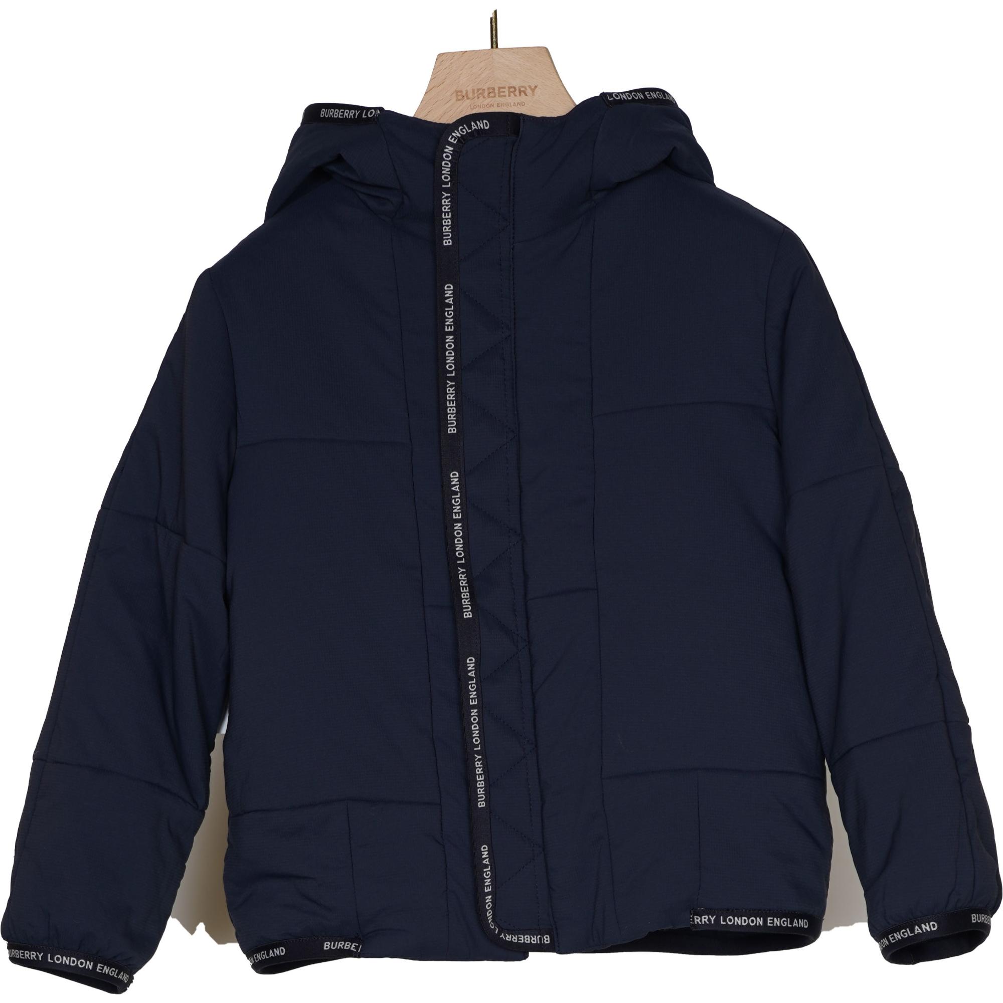 로고 테이프 나일론 후드 재킷