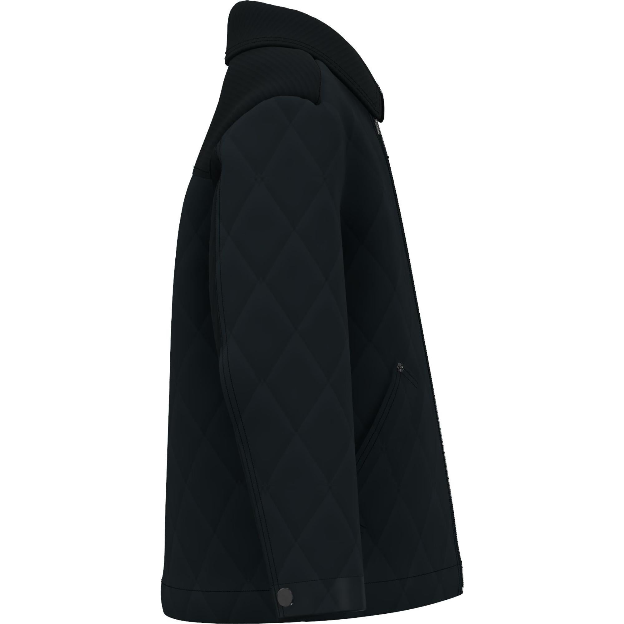 코듀로이 디테일 다이아몬드 퀼팅 재킷