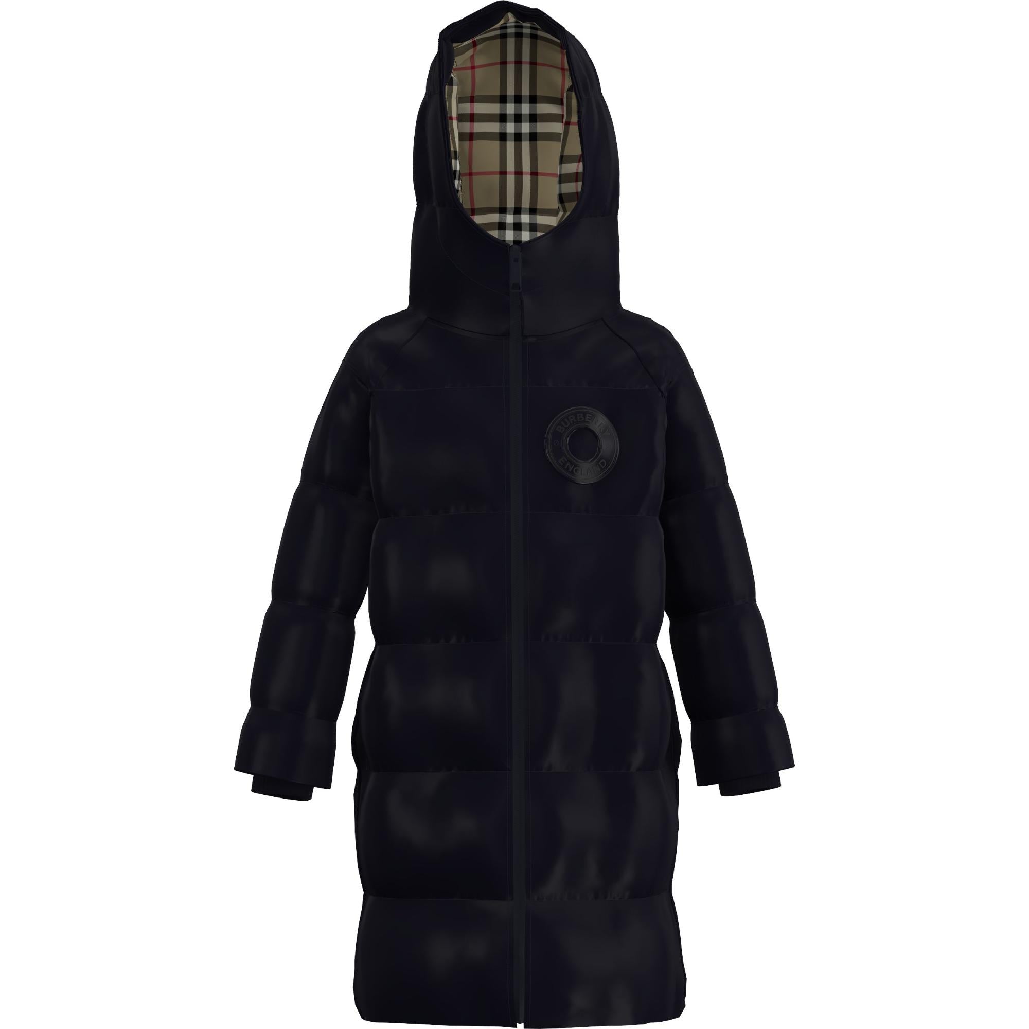 로고 그래픽 나일론 롱 퍼퍼 재킷