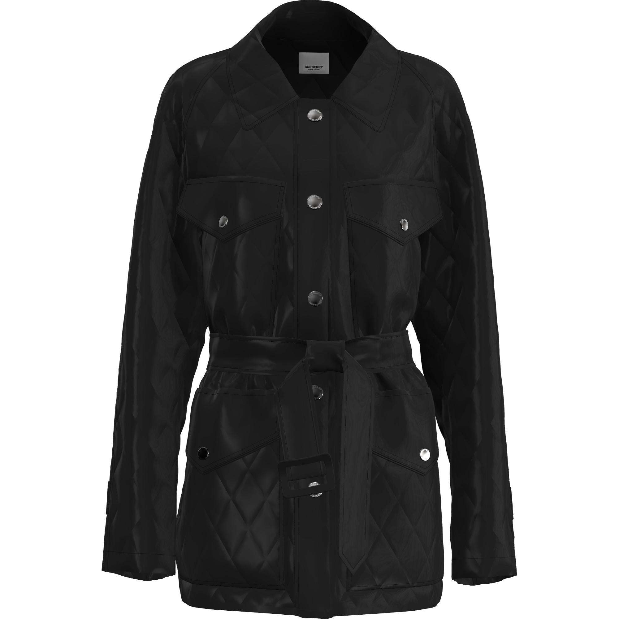 다이아몬드 퀼팅 나일론 캔버스 필드 재킷