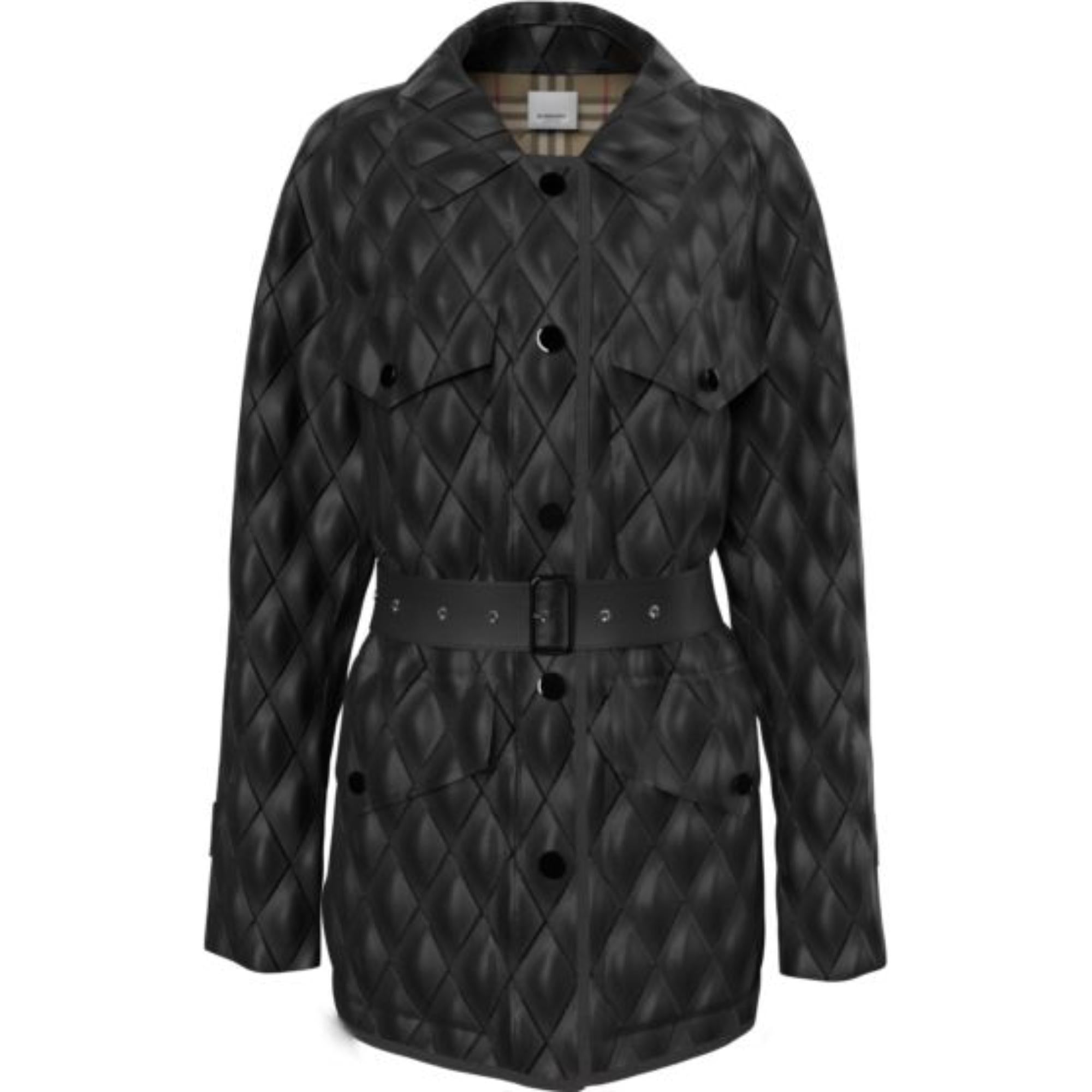 다이아몬드 퀼팅 나일론 캔버스 필드 재킷