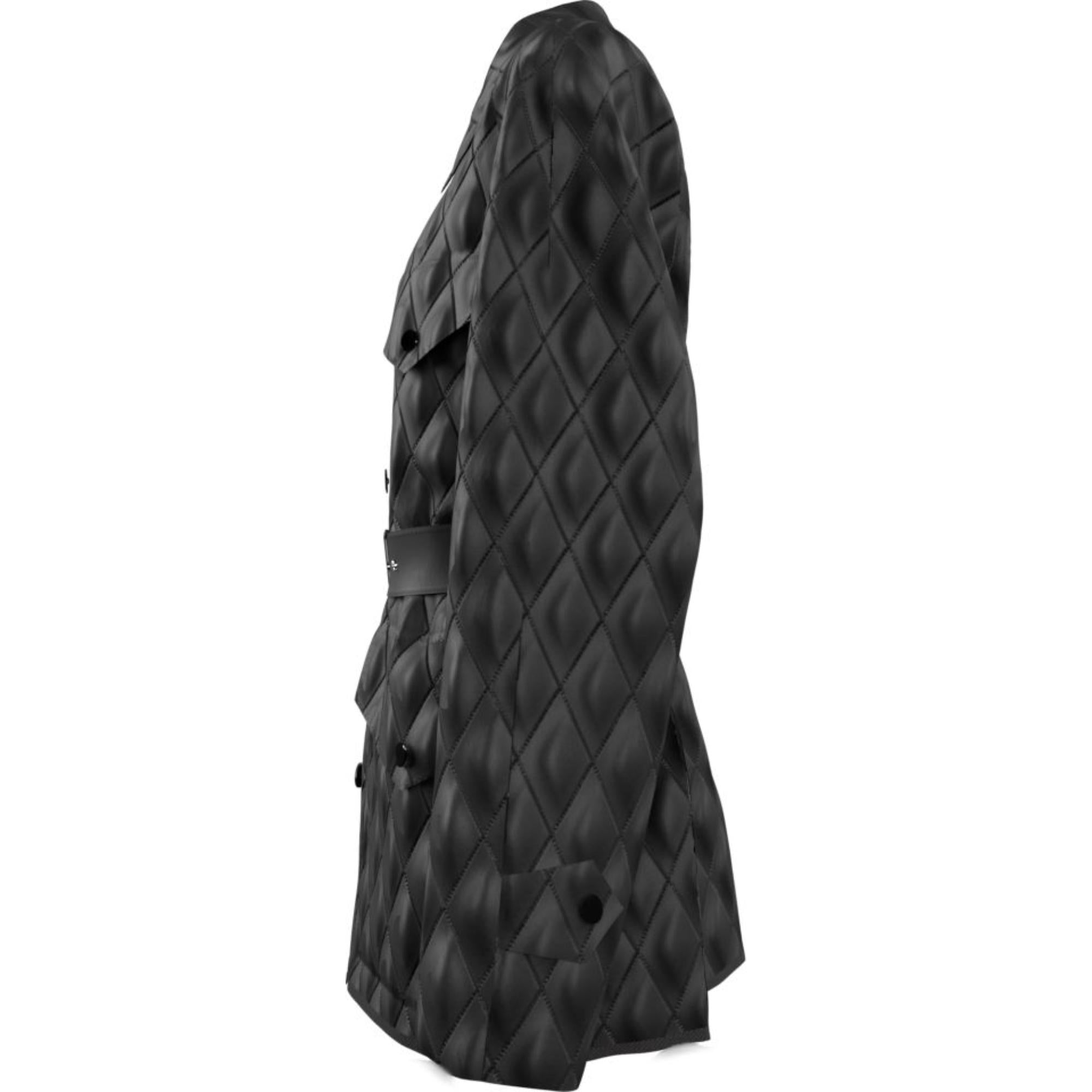 다이아몬드 퀼팅 나일론 캔버스 필드 재킷