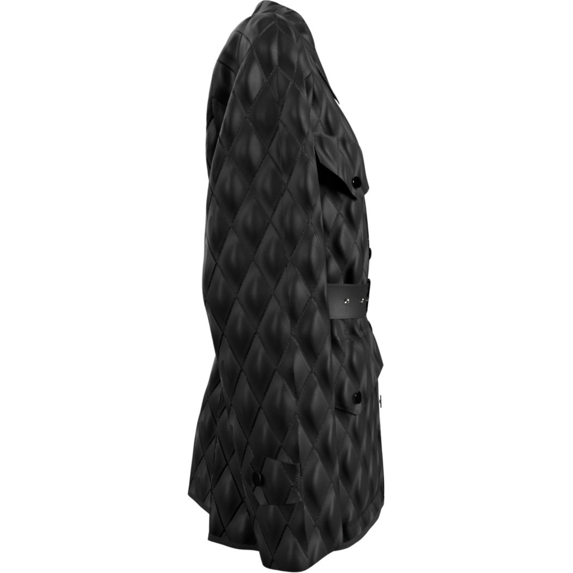 다이아몬드 퀼팅 나일론 캔버스 필드 재킷