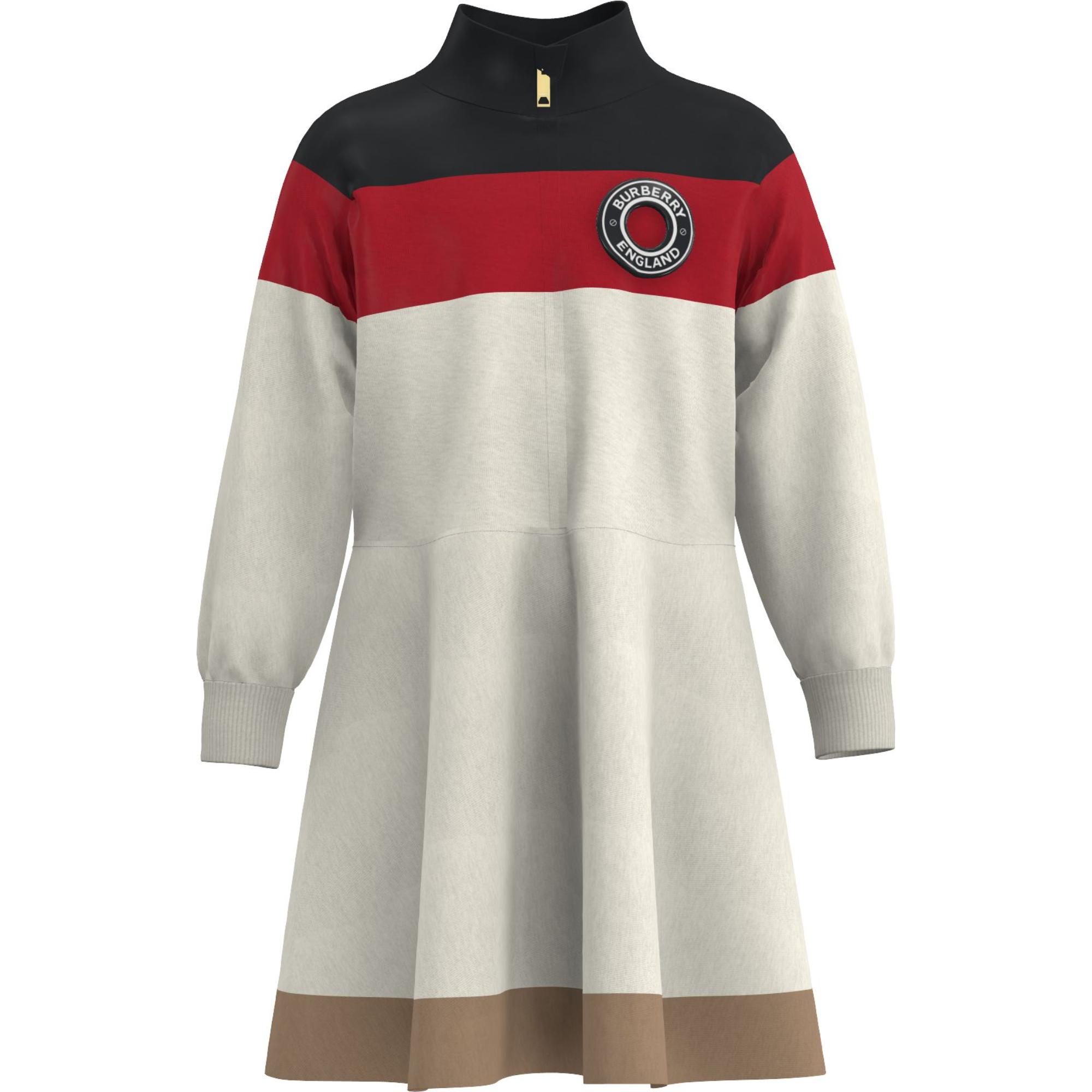 로고 그래픽 아플리케 울 블렌드 드레스