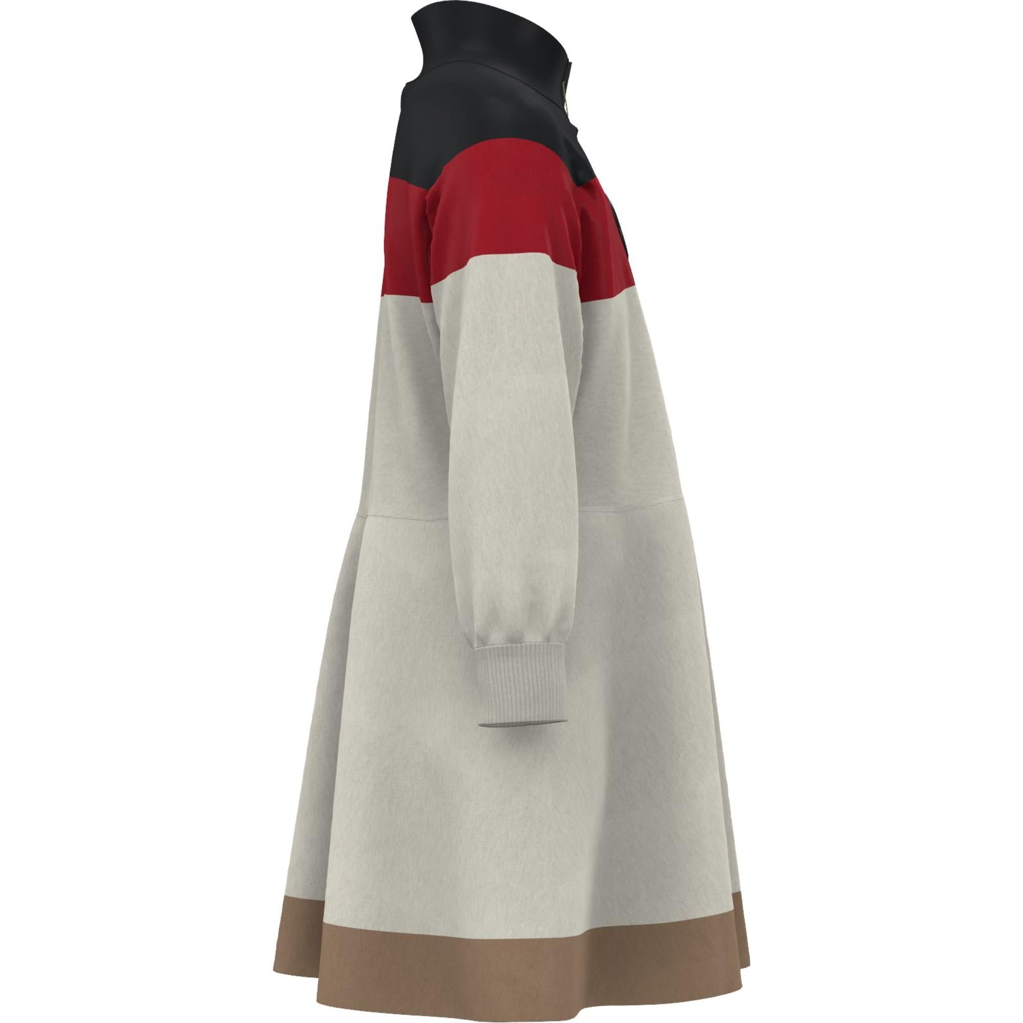 로고 그래픽 아플리케 울 블렌드 드레스