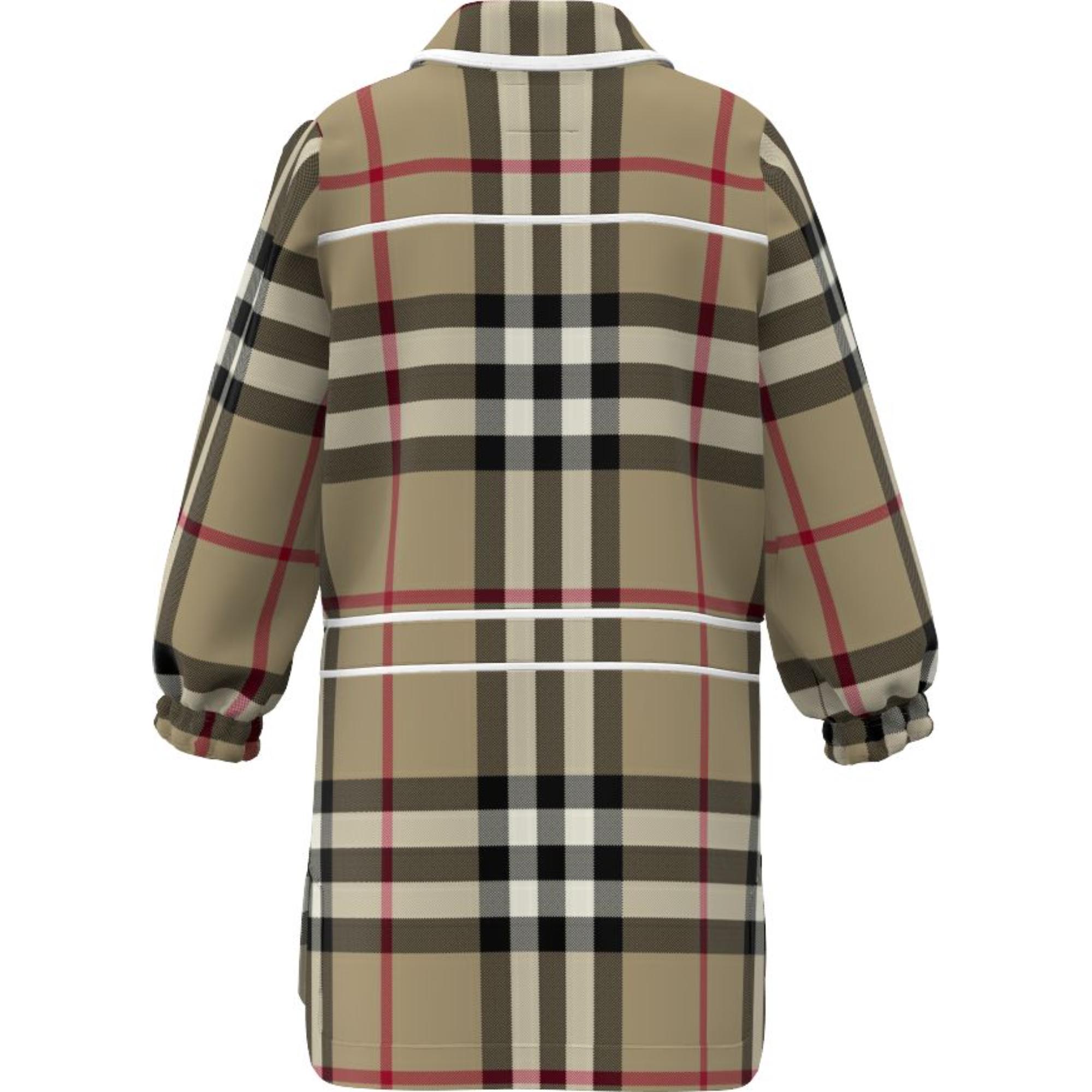 체크 스트레치 코튼 셔츠 드레스