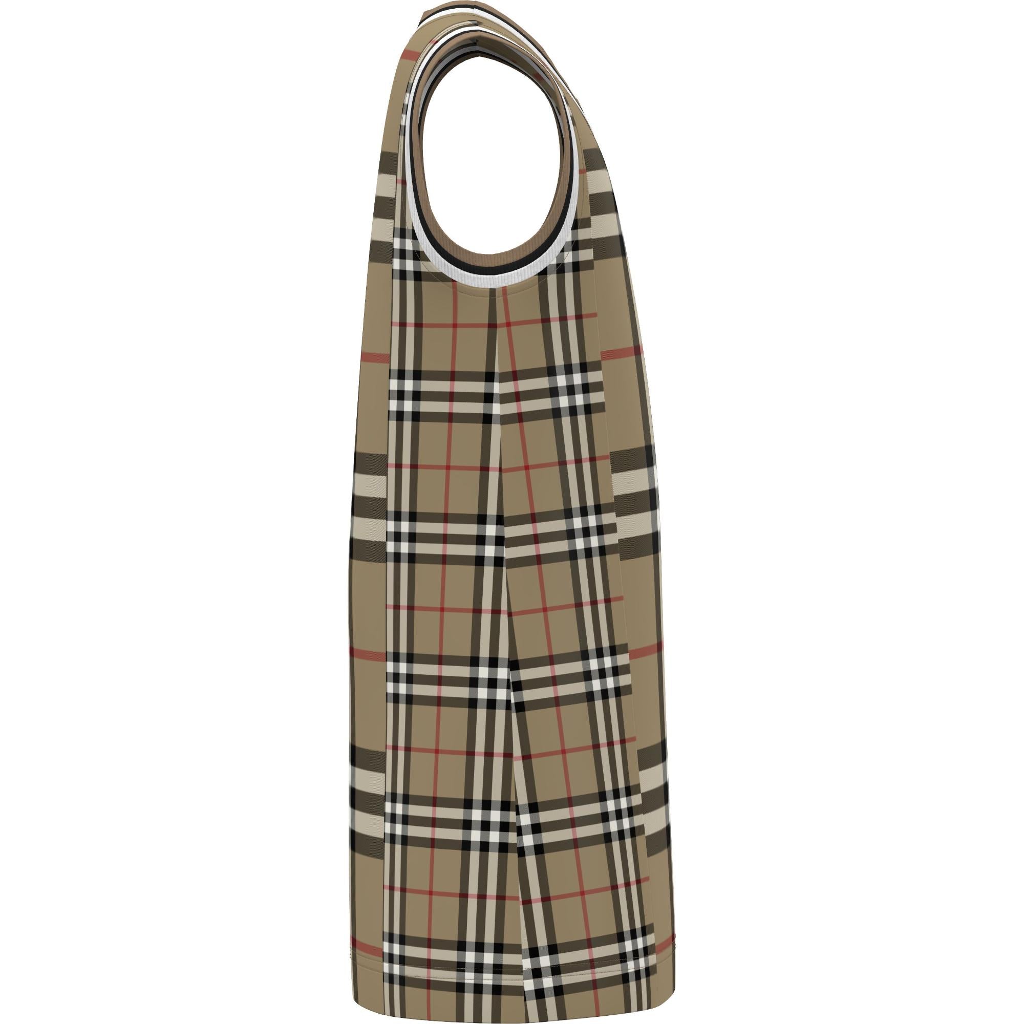 컨트라스트 체크 메시 드레스