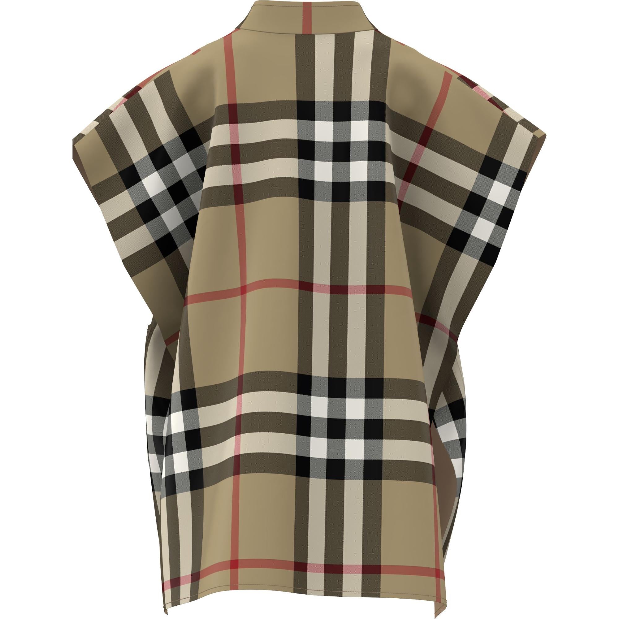 리버시블 빈티지 체크 울 자카드 케이프