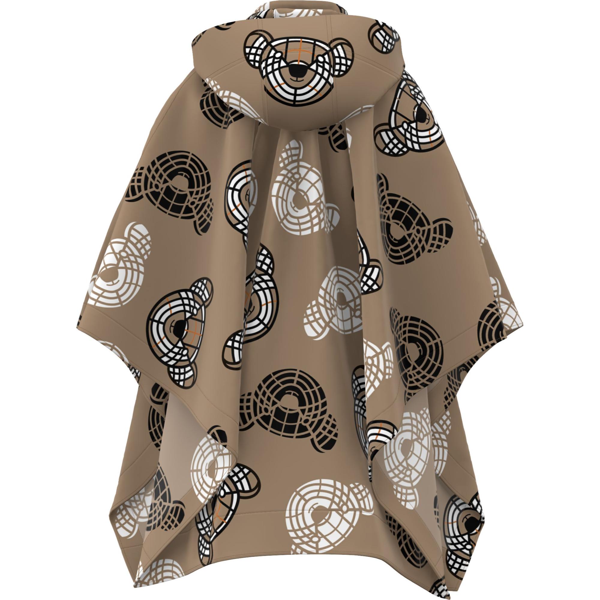 디태처블 후드 토마스 베어 프린트 케이프