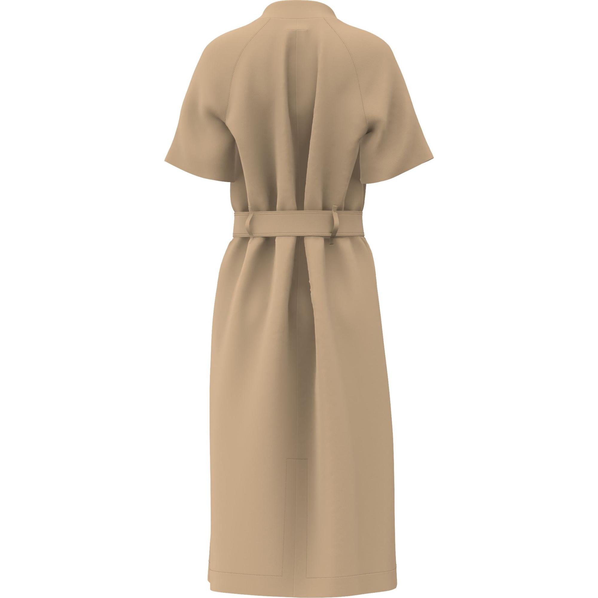 쇼트 슬리브 비스코스 캐디 트렌치 드레스