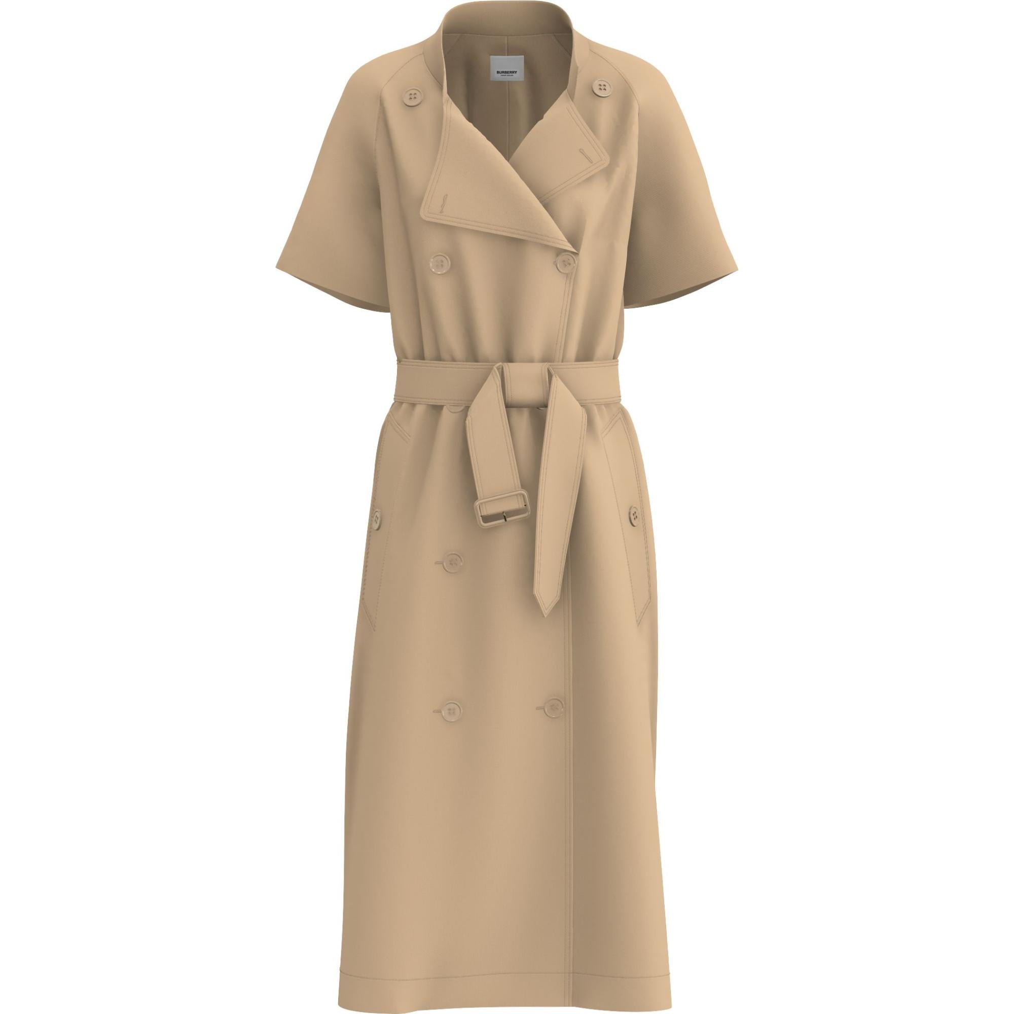 쇼트 슬리브 비스코스 캐디 트렌치 드레스