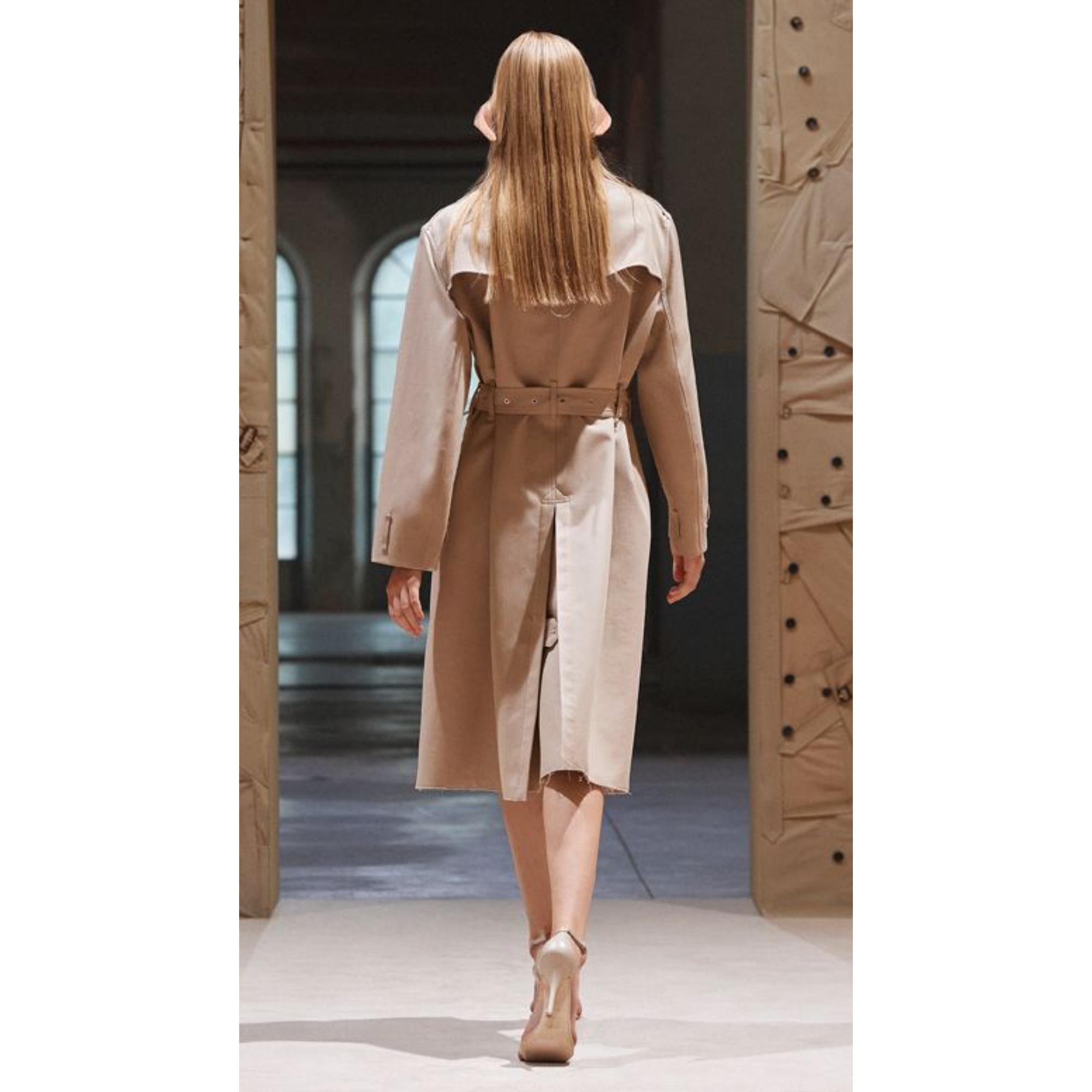 코튼 개버딘 보트넥 트렌치코트