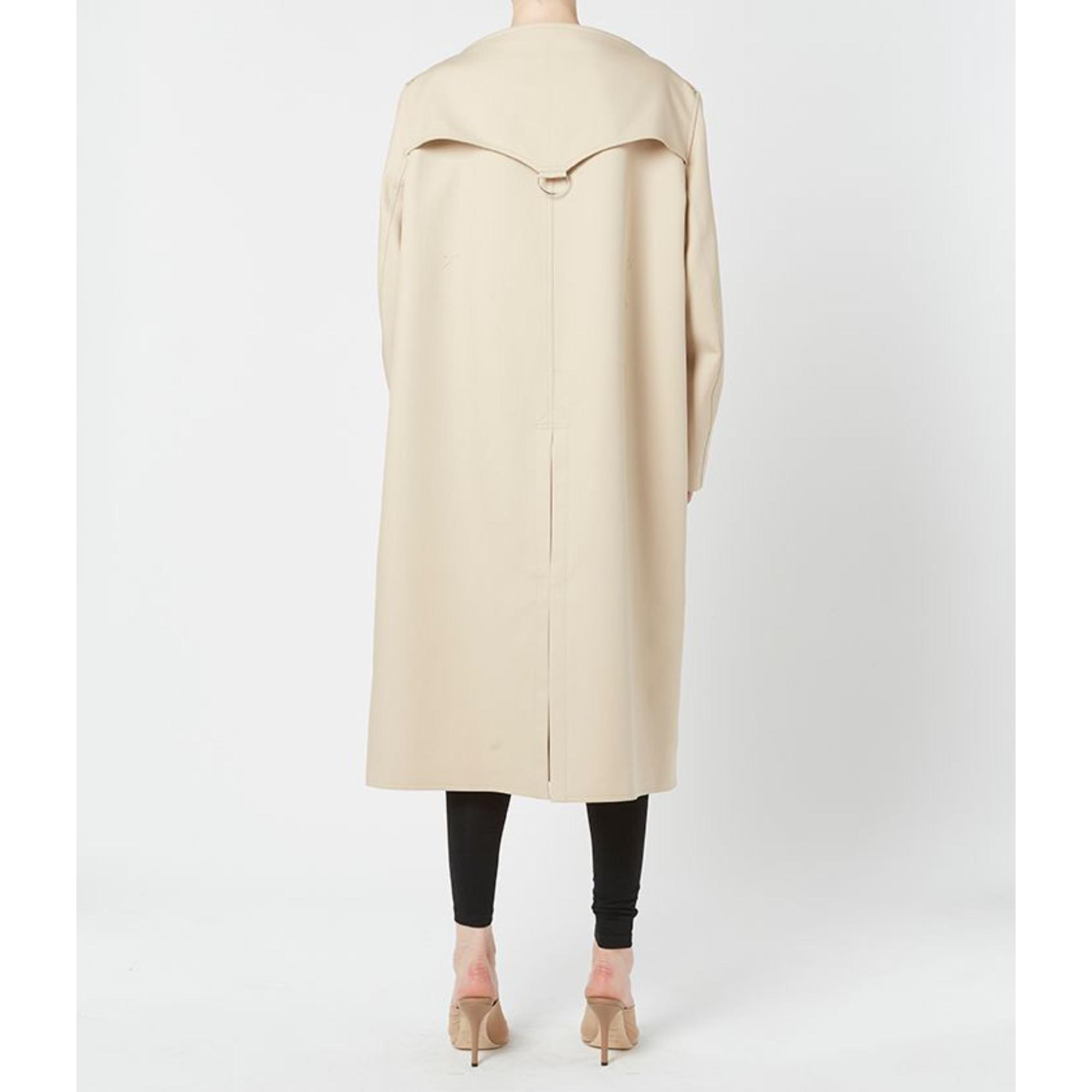 코튼 개버딘 보트넥 트렌치코트