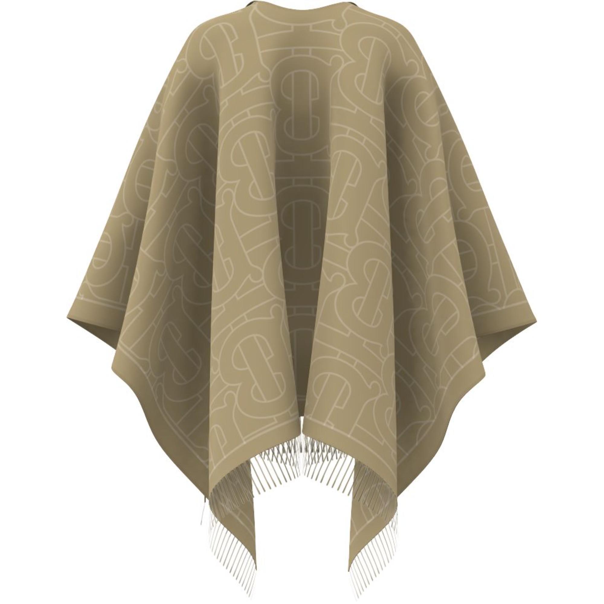 리버시블 모노그램 캐시미어 실크 자카드 케이프