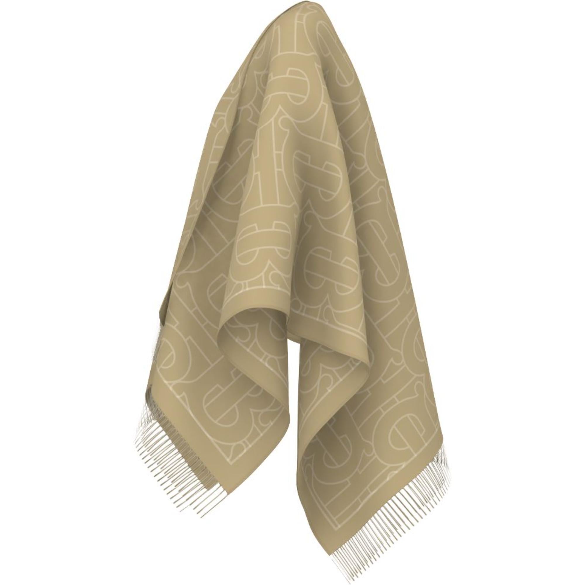 리버시블 모노그램 캐시미어 실크 자카드 케이프