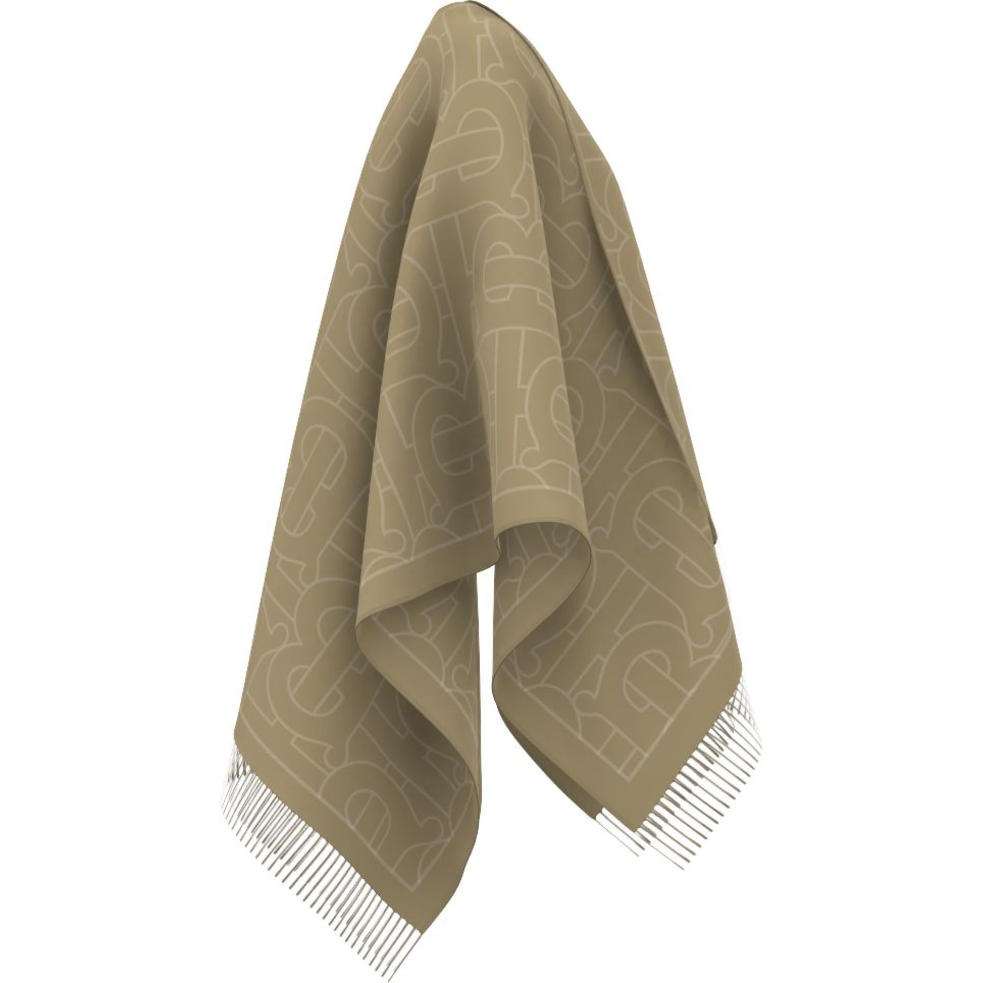 리버시블 모노그램 캐시미어 실크 자카드 케이프