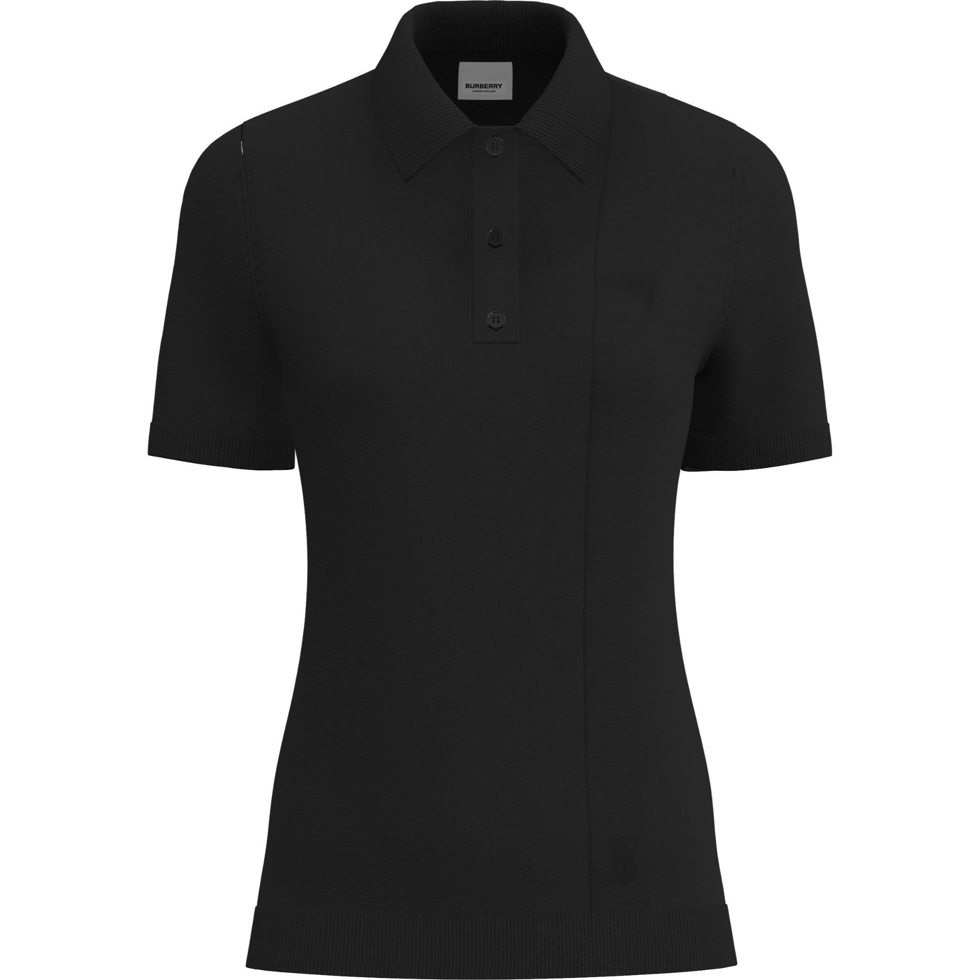 모노그램 모티프 울 실크 캐시미어 폴로셔츠