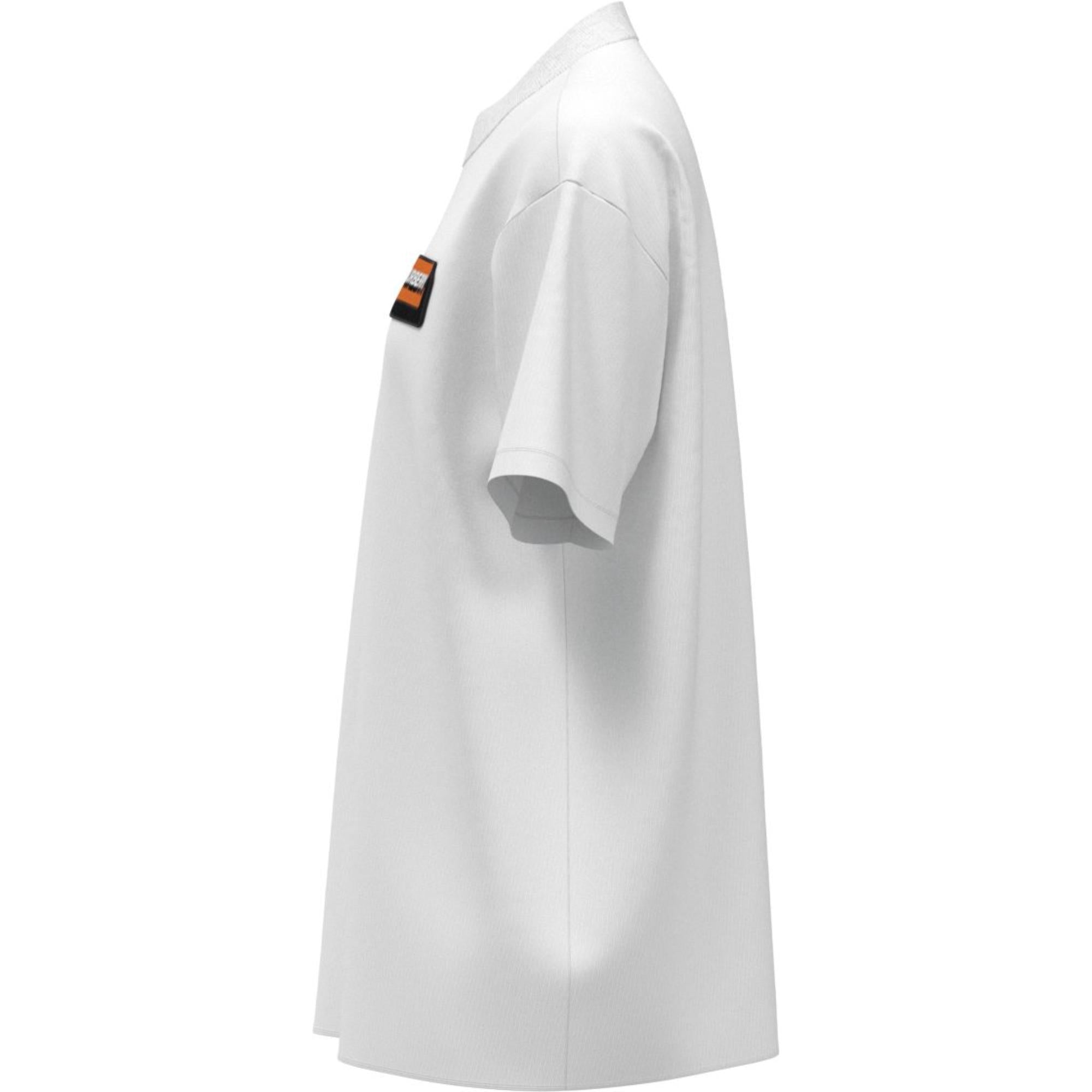 로고 아플리케 코튼 티셔츠