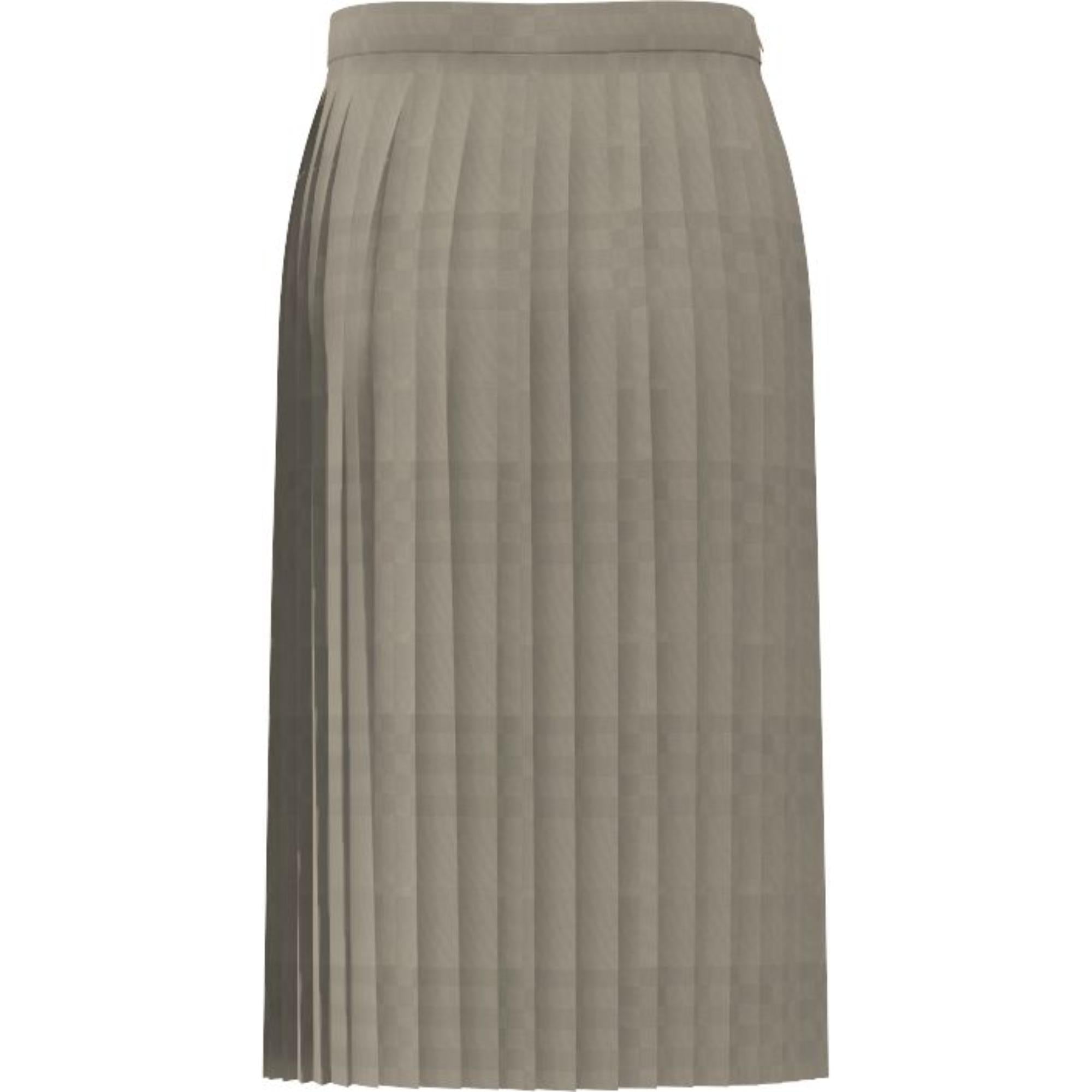 체크 비스코스 자카드 플리츠 스커트