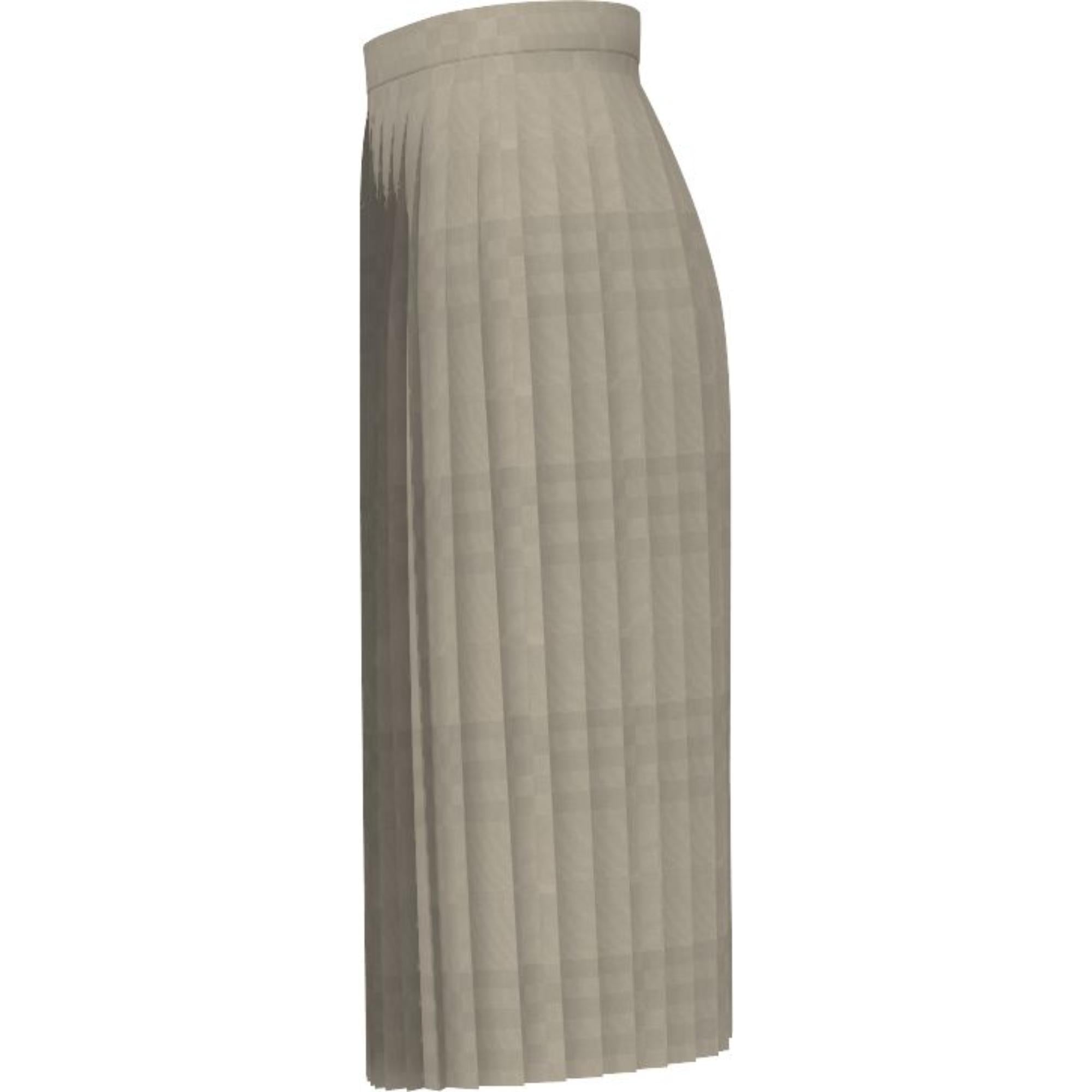 체크 비스코스 자카드 플리츠 스커트