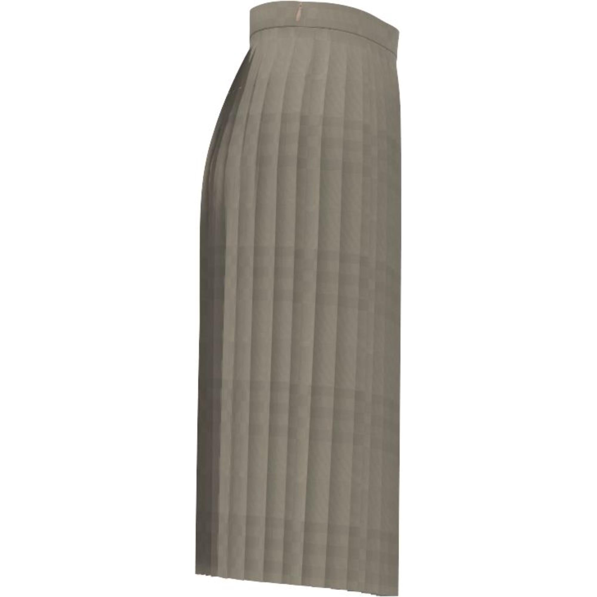 체크 비스코스 자카드 플리츠 스커트