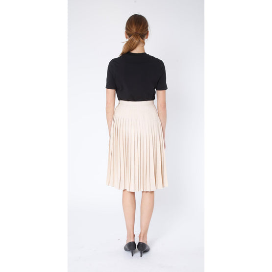 체크 비스코스 자카드 플리츠 스커트