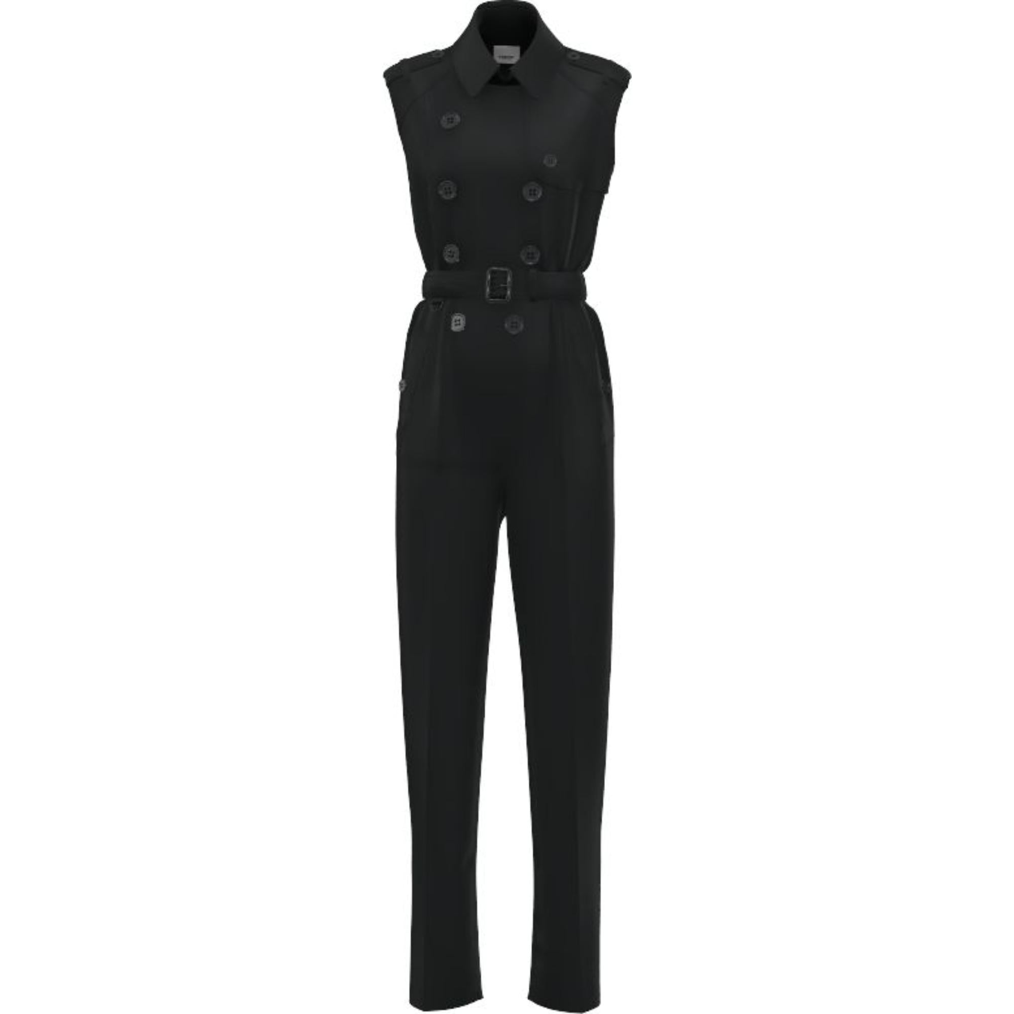 커스텀핏 슬리브리스 모헤어 울 트렌치 점프수트