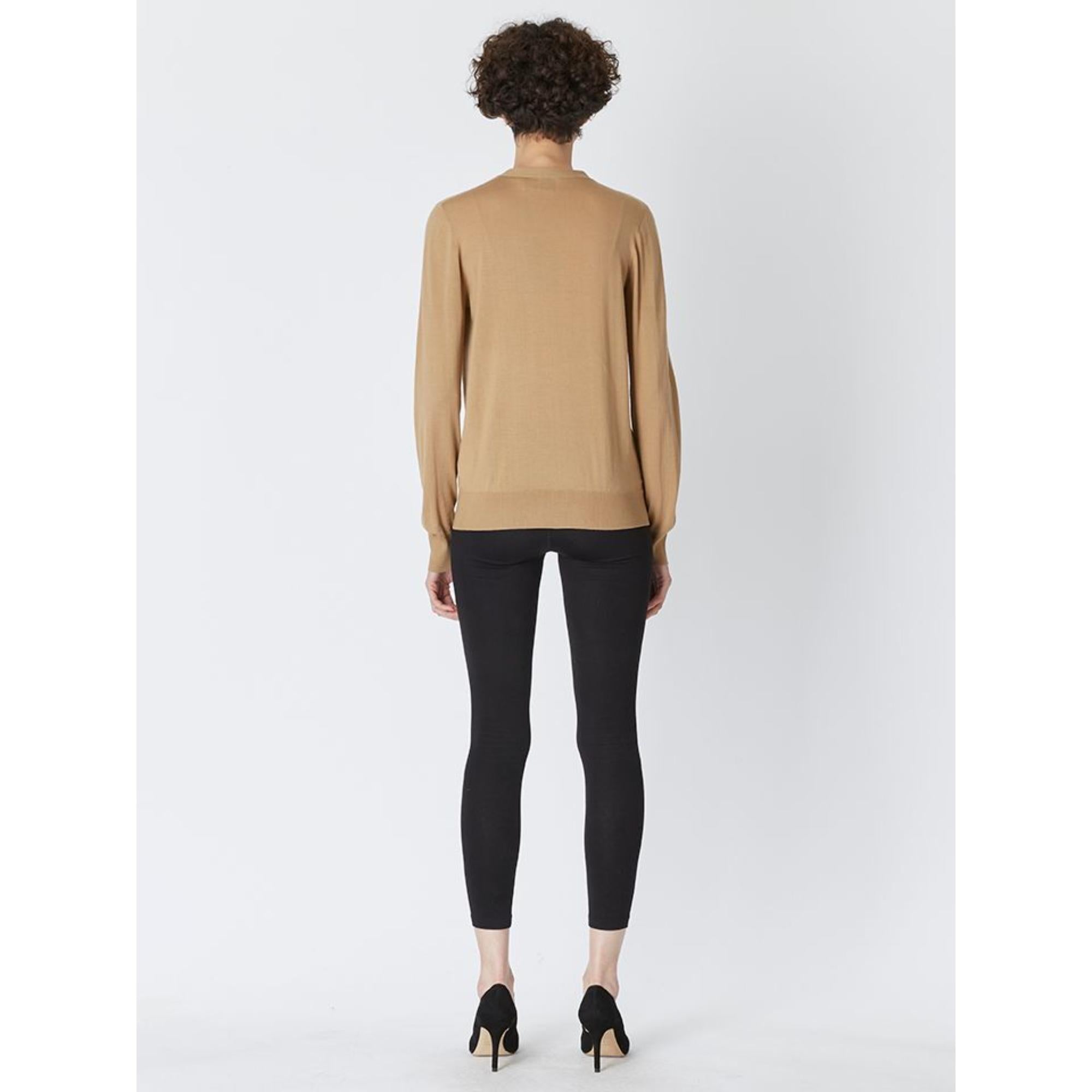 모노그램 모티프 울 실크 블렌드 카디건