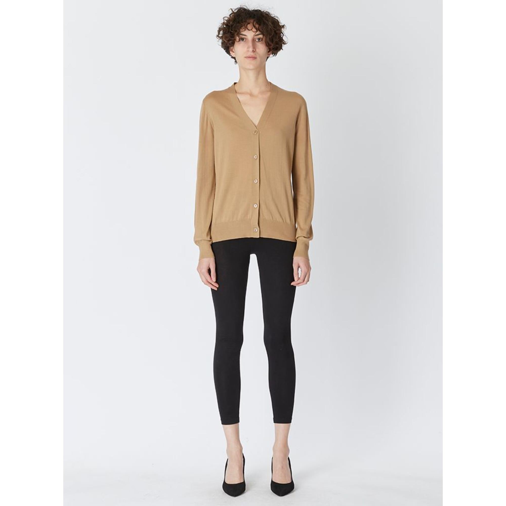 모노그램 모티프 울 실크 블렌드 카디건