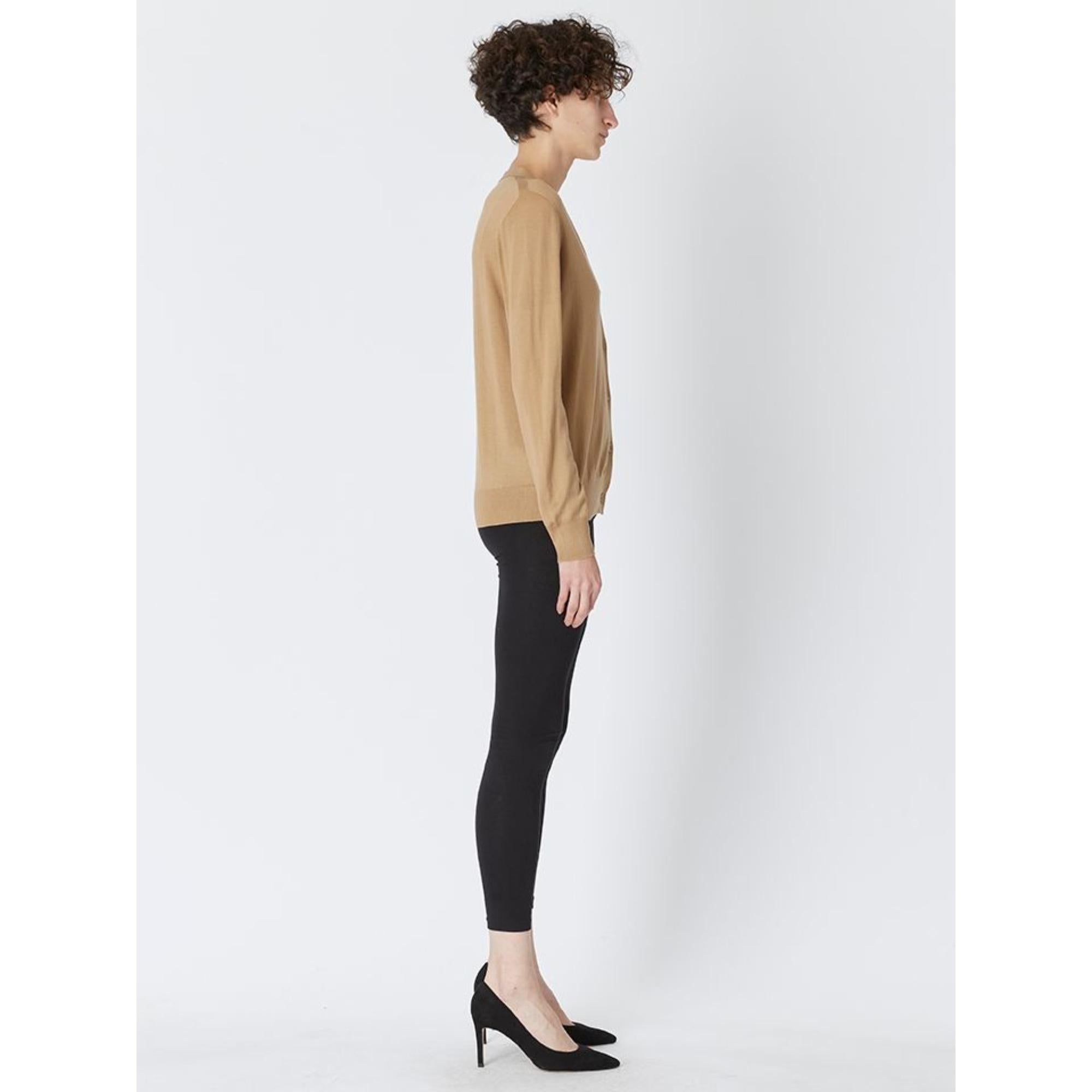 모노그램 모티프 울 실크 블렌드 카디건