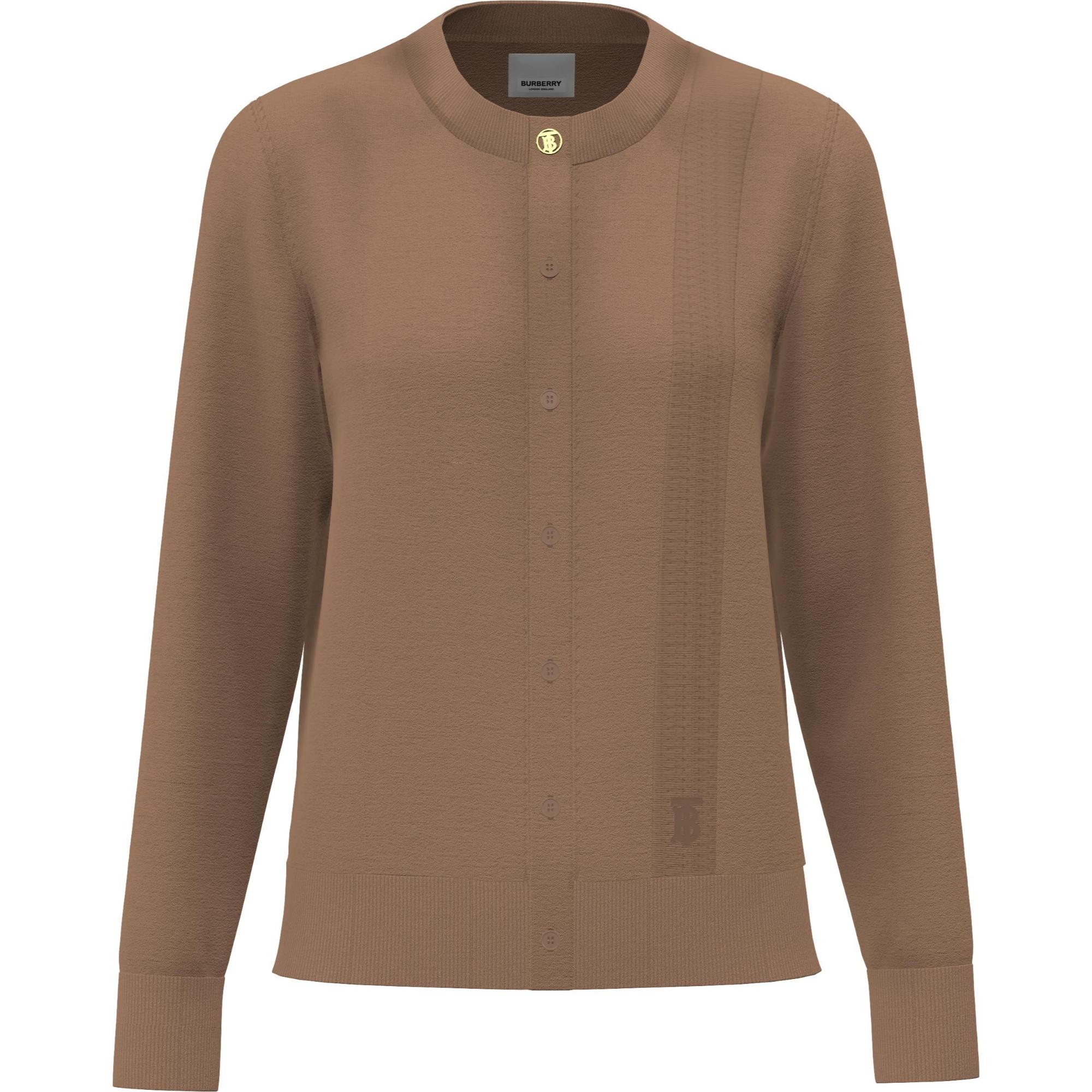 모노그램 모티프 울 실크 캐시미어 카디건